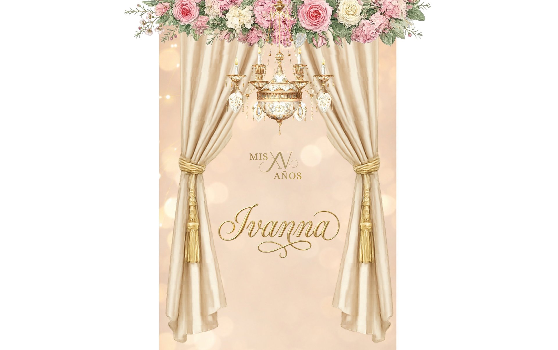 a cake with candles and flowers on a table