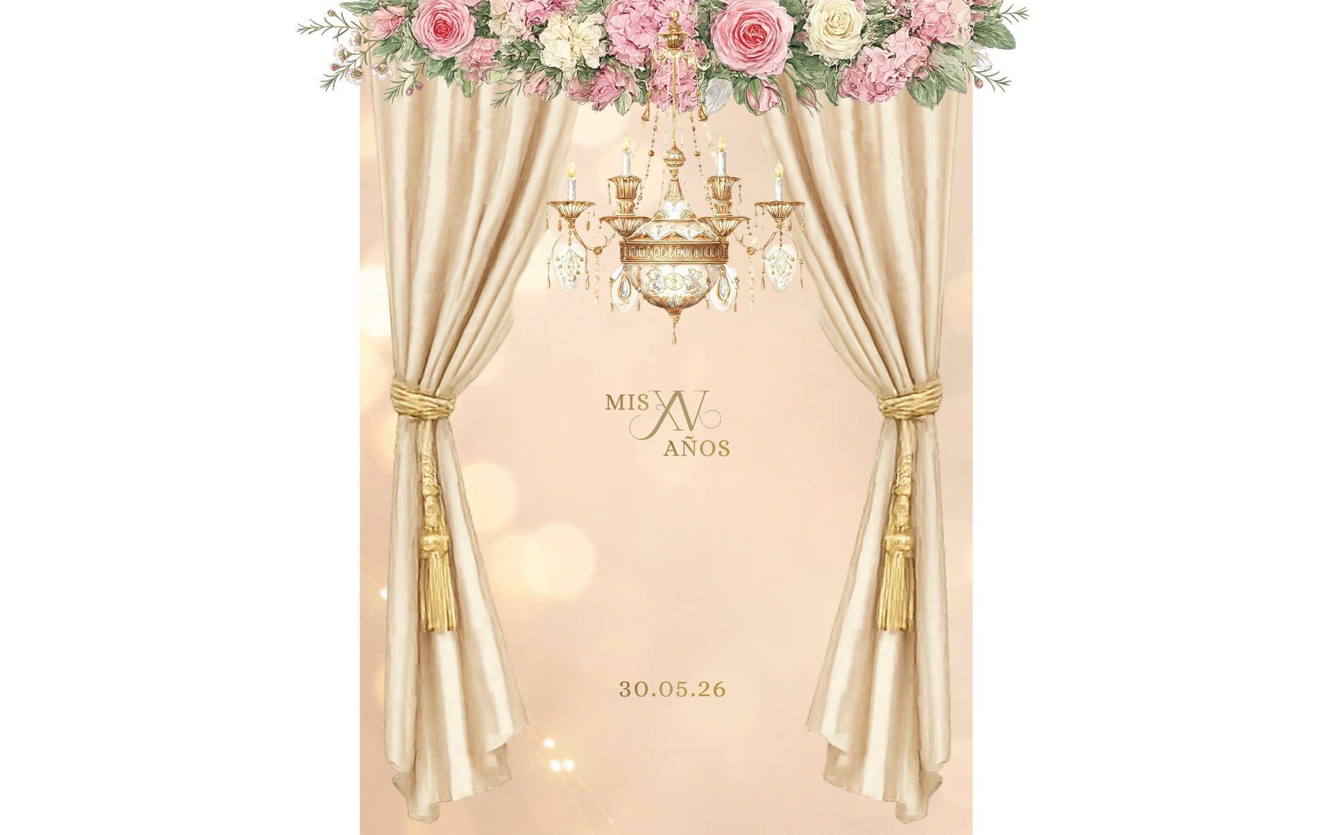 a cake with candles and flowers on a table