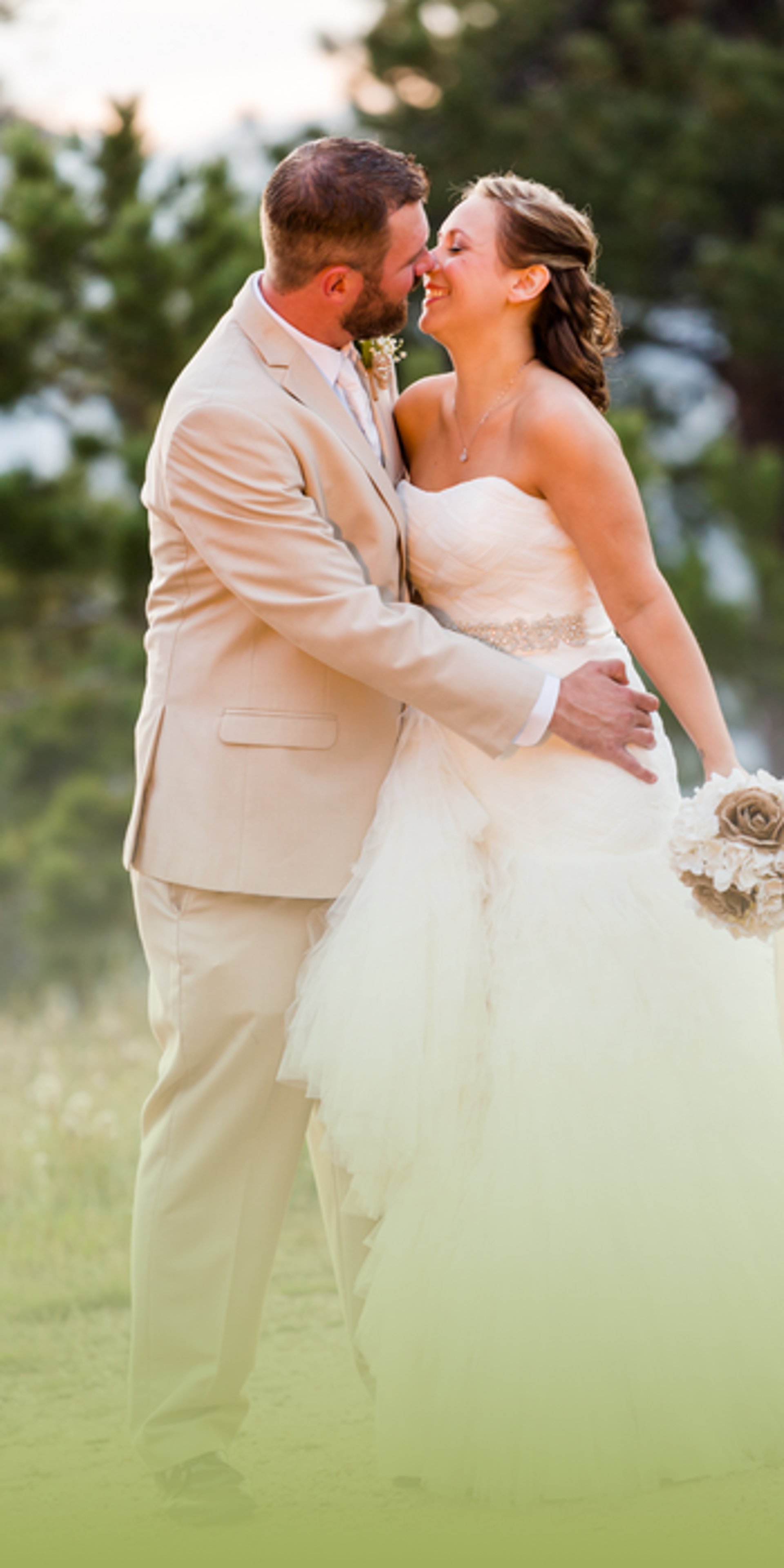 gold wedding band on white textile