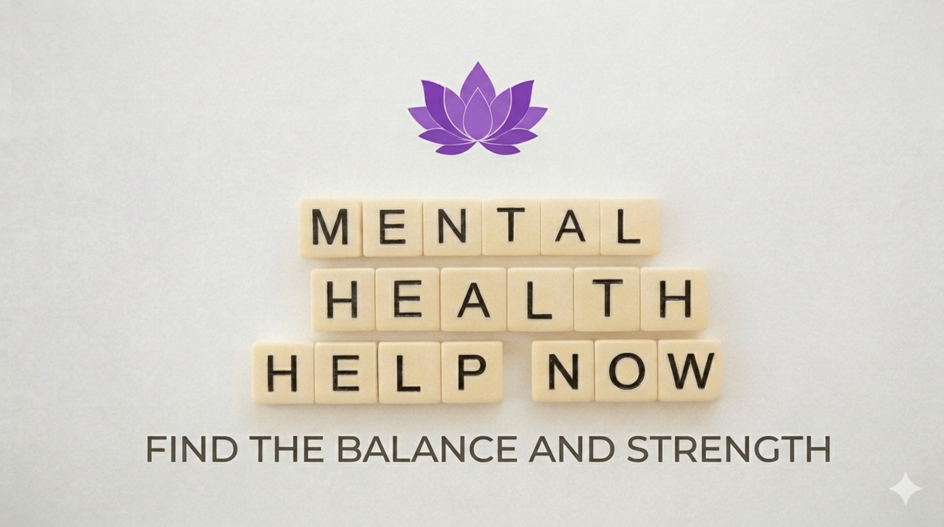 the word mental health spelled with scrabbles next to a green leaf