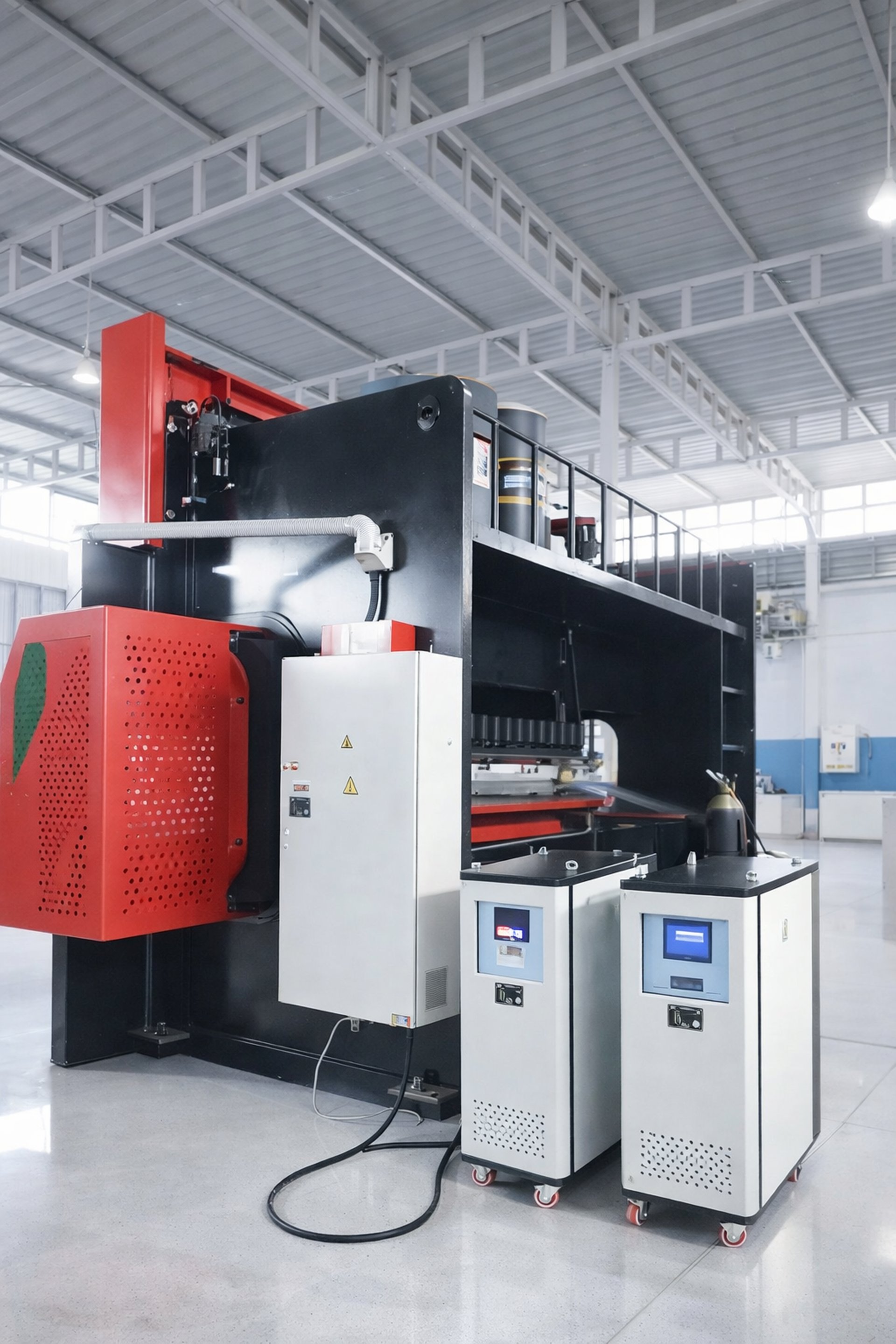 an abstract photo of a curved building with a blue sky in the background