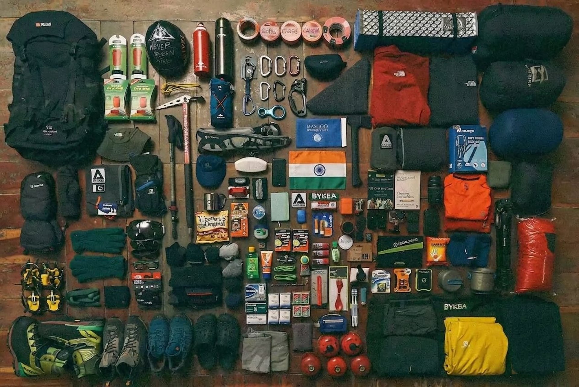 assorted items on black textile