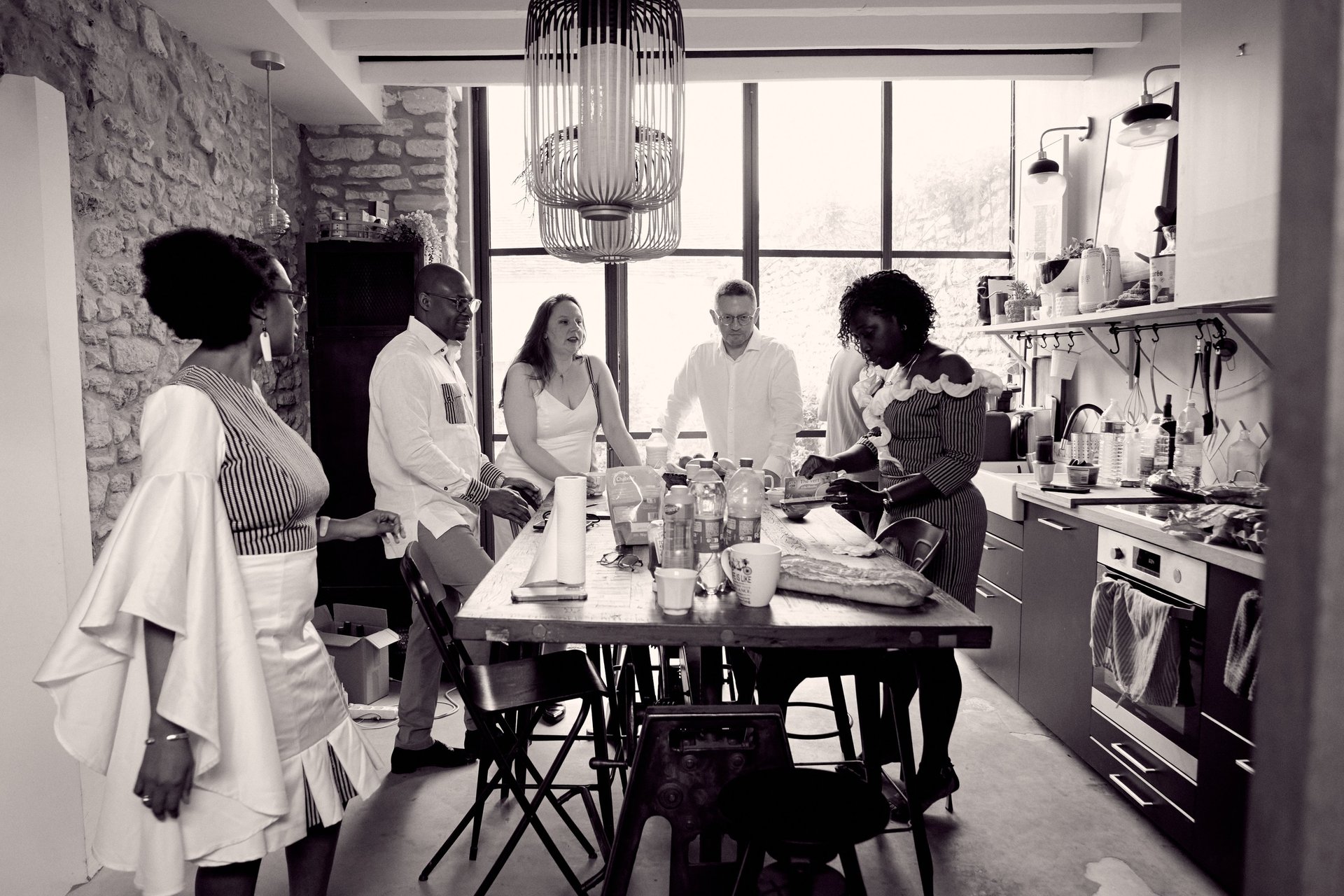 an abstract photo of a curved building with a blue sky in the background
