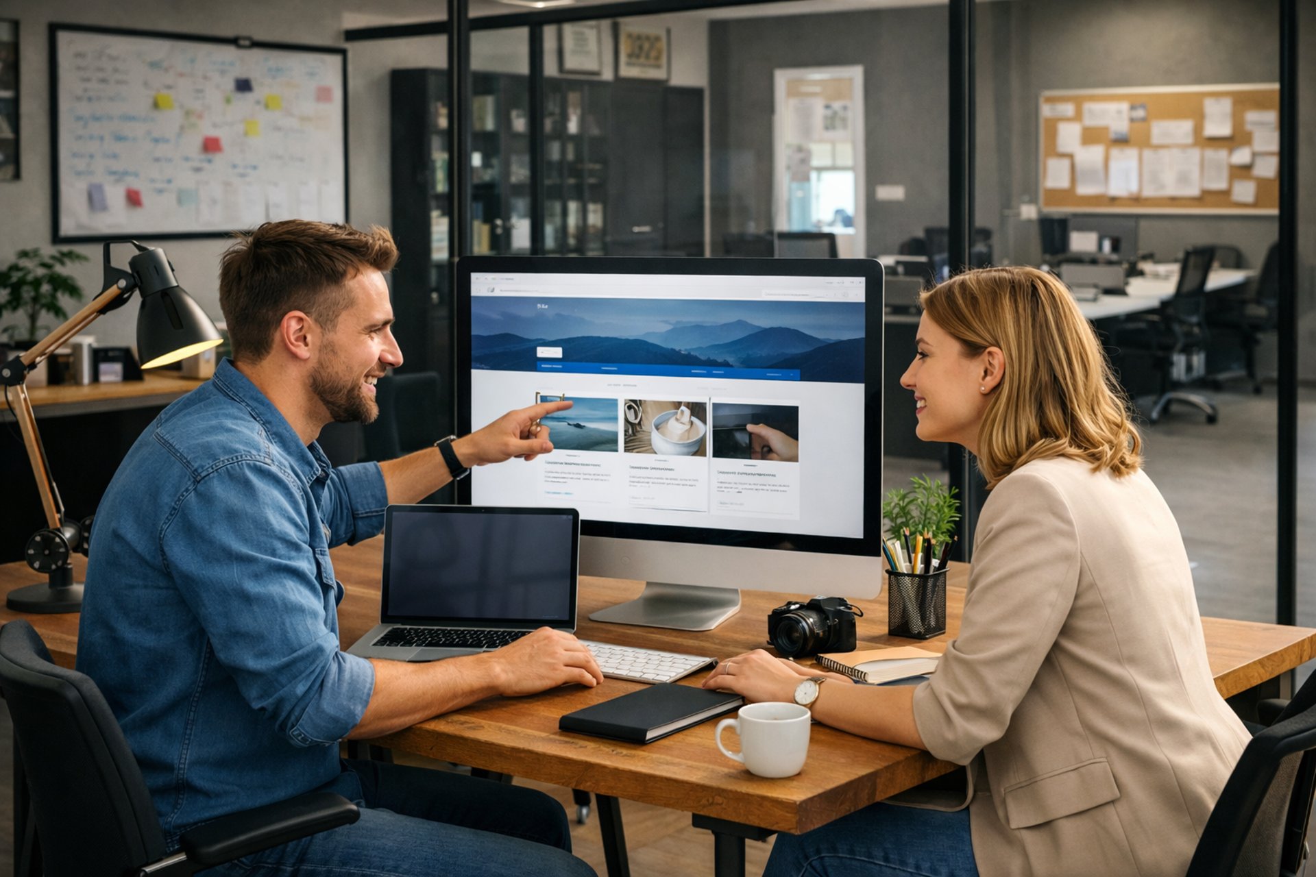 man sitting on chair wearing gray crew-neck long-sleeved shirt using Apple Magic Keyboard