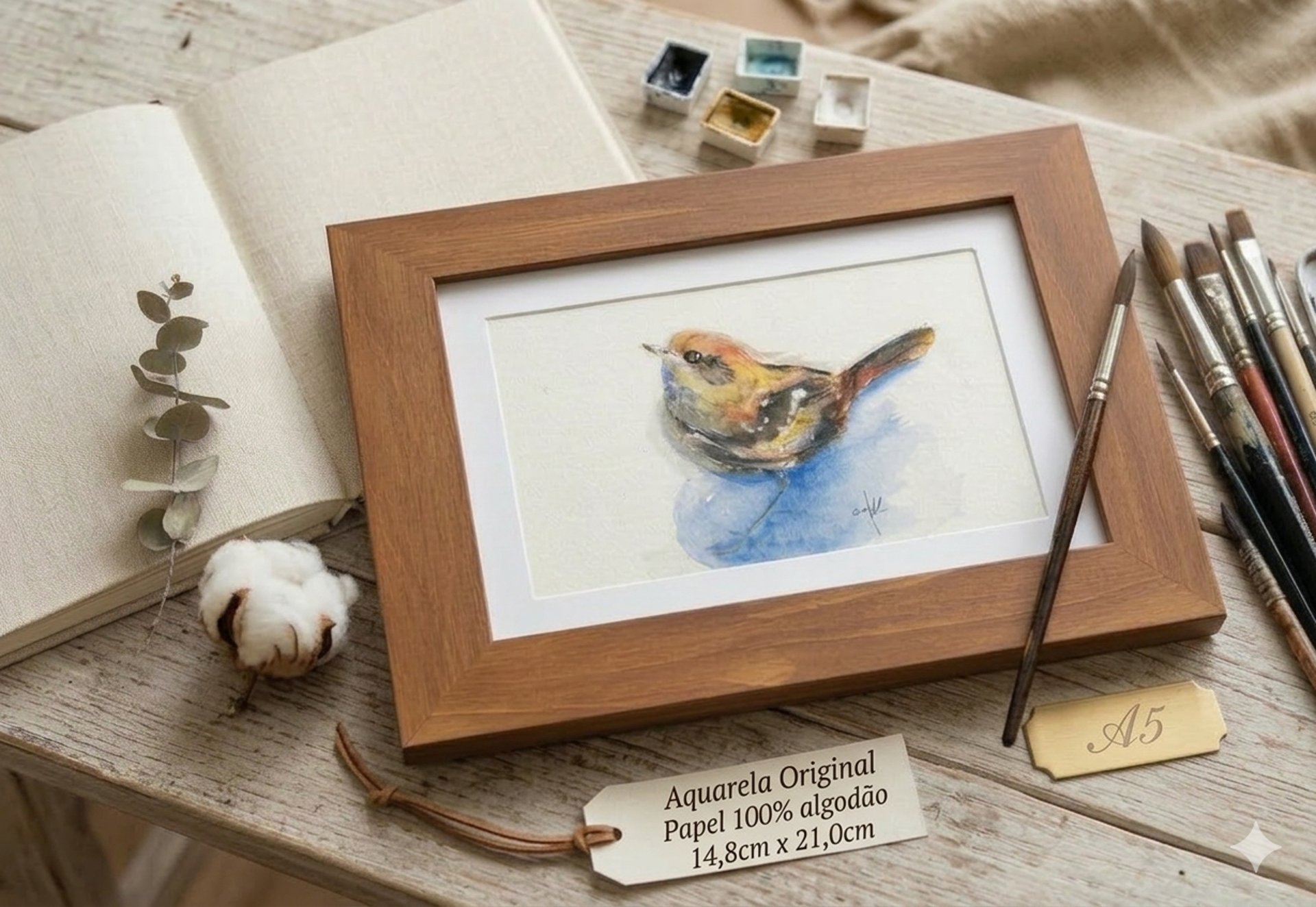 blue hair brushes in vase