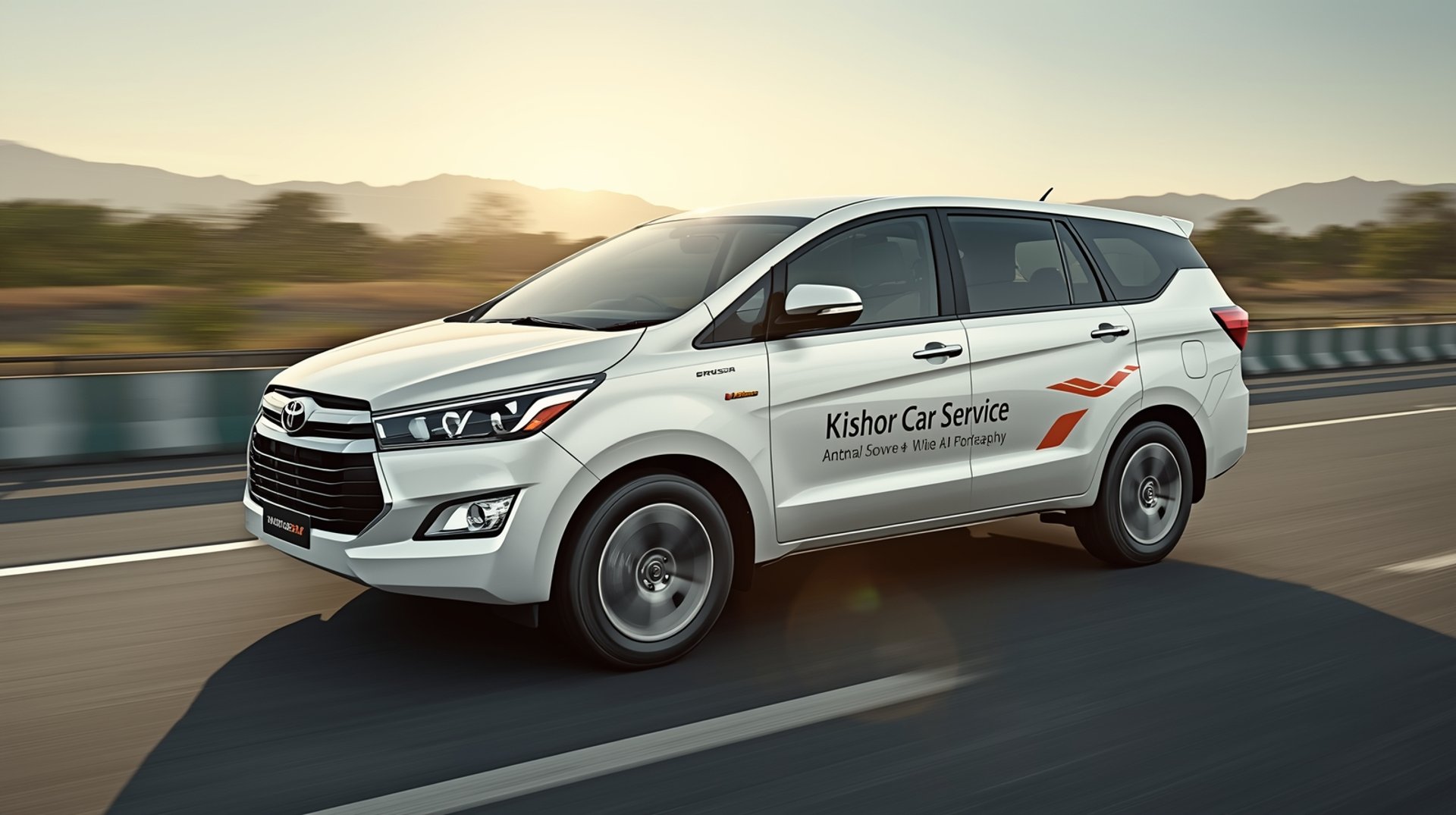 A yellow race car speeds at night.