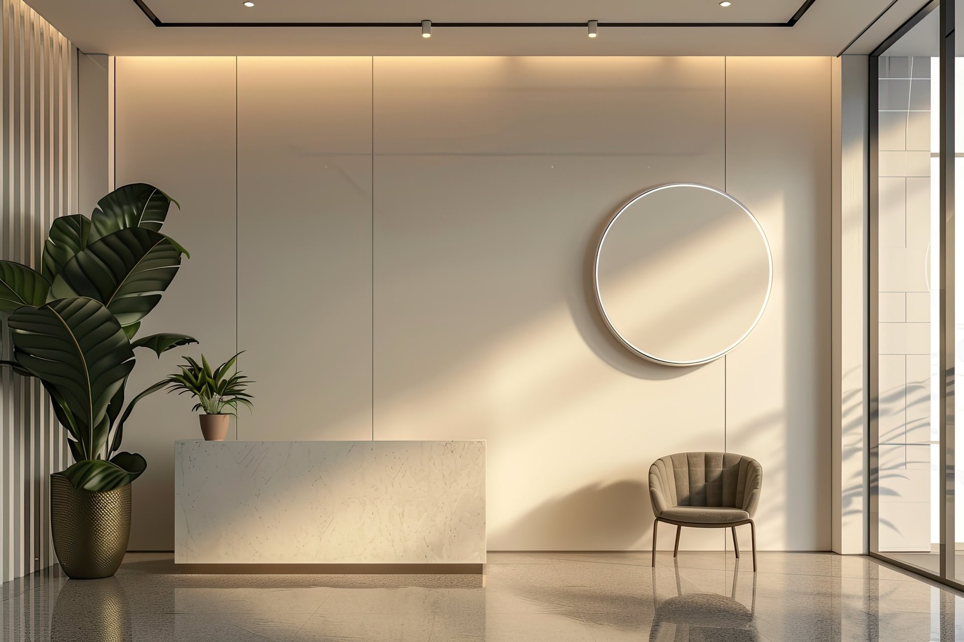 an abstract photo of a curved building with a blue sky in the background