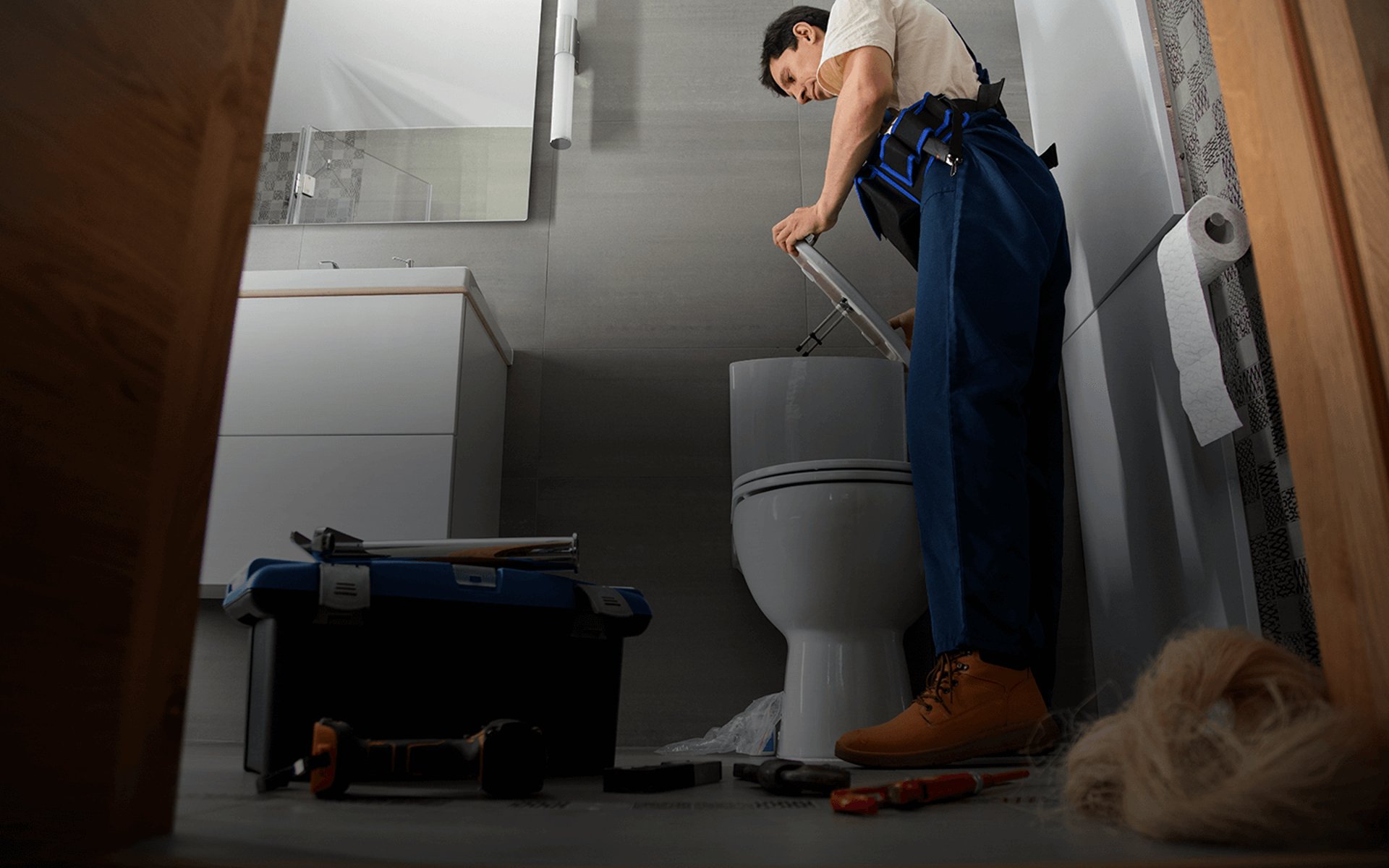 an abstract photo of a curved building with a blue sky in the background