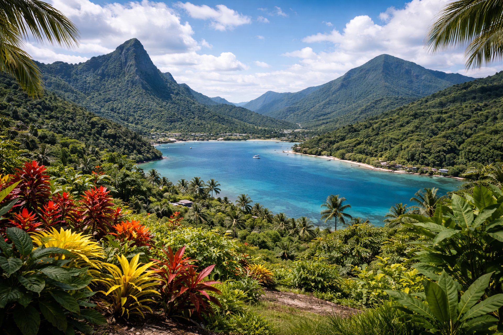 Large tree with log seats and outdoor tables