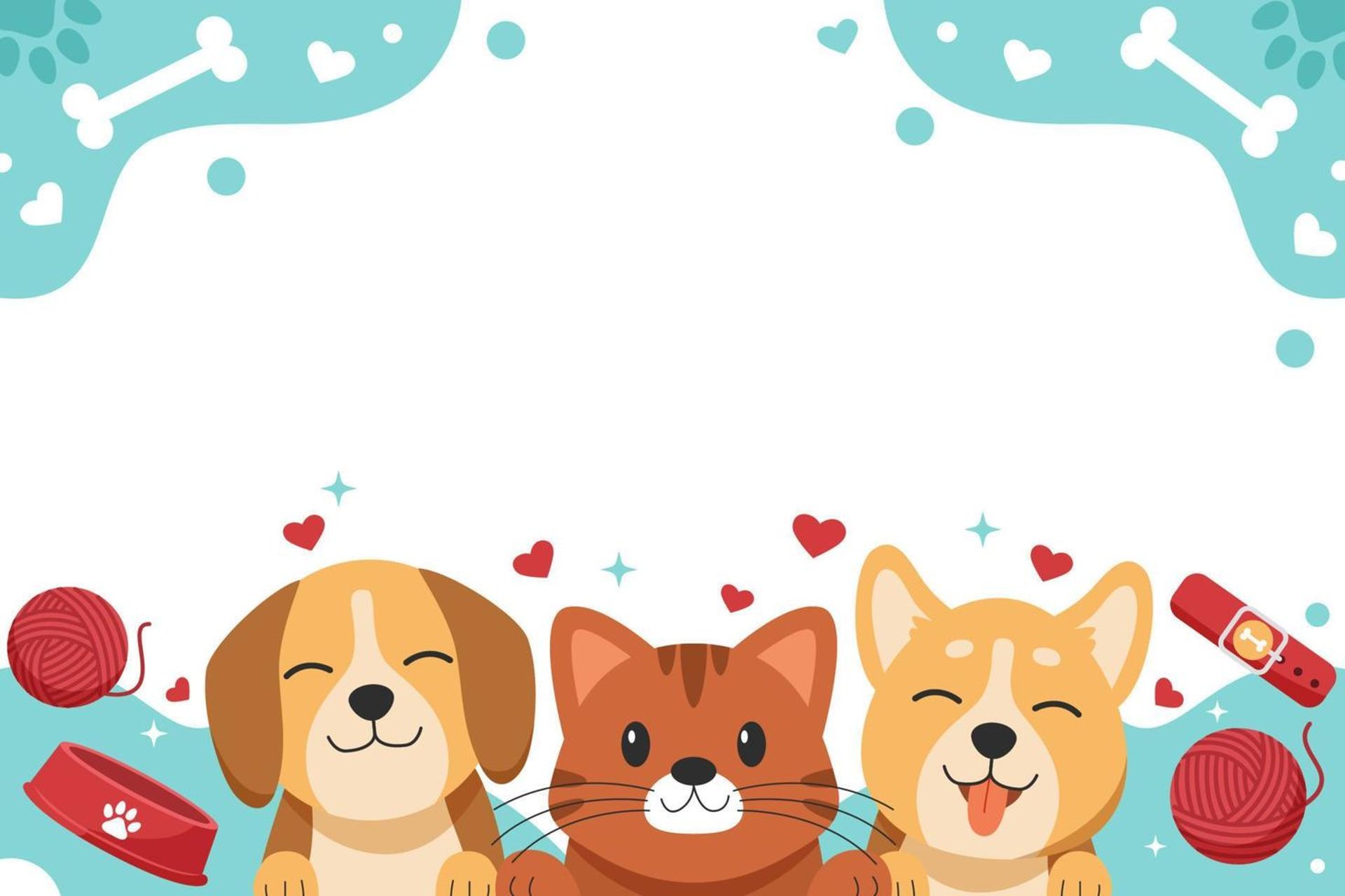 Fondo de perritos y gatitos