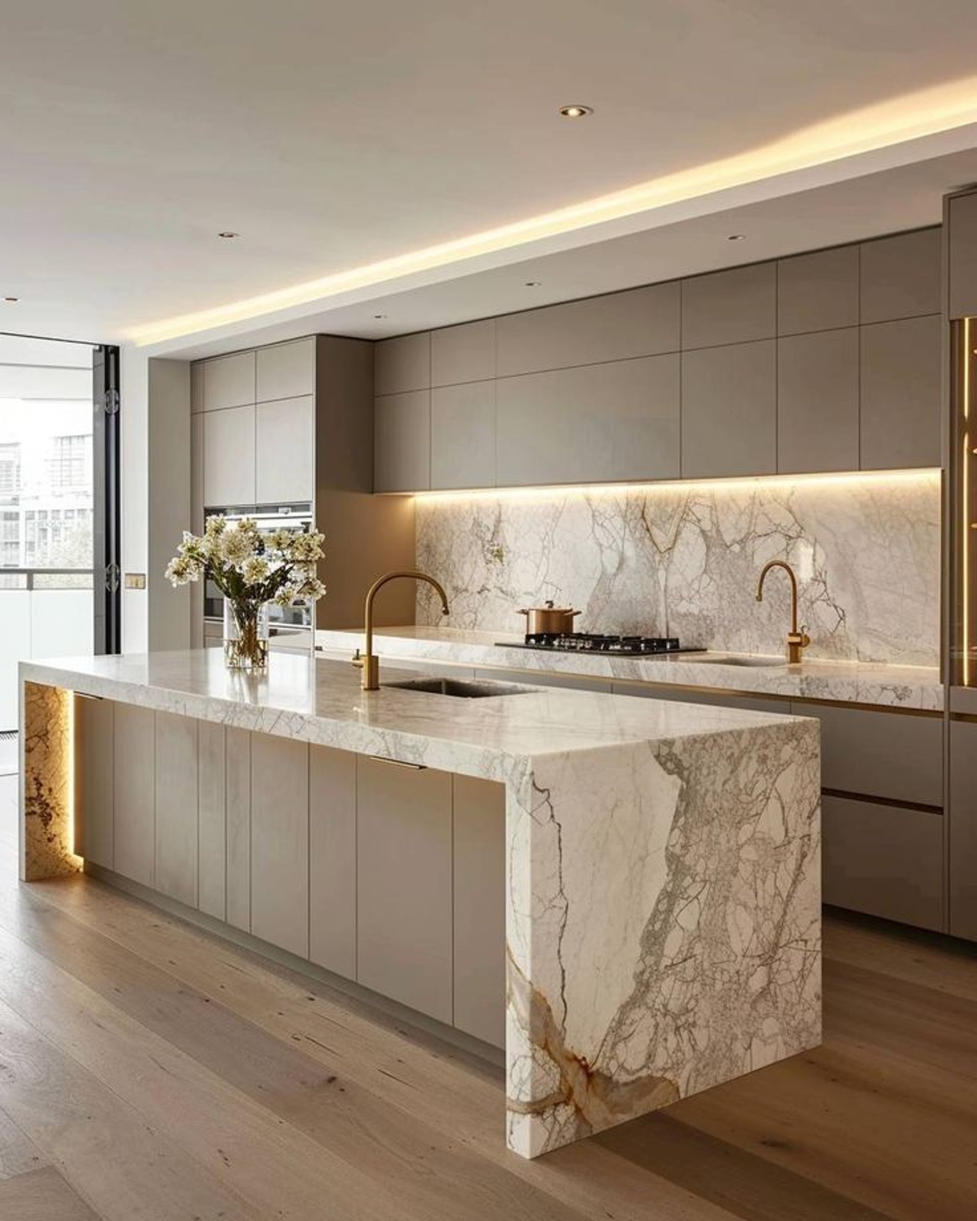 white and silver kitchen counter