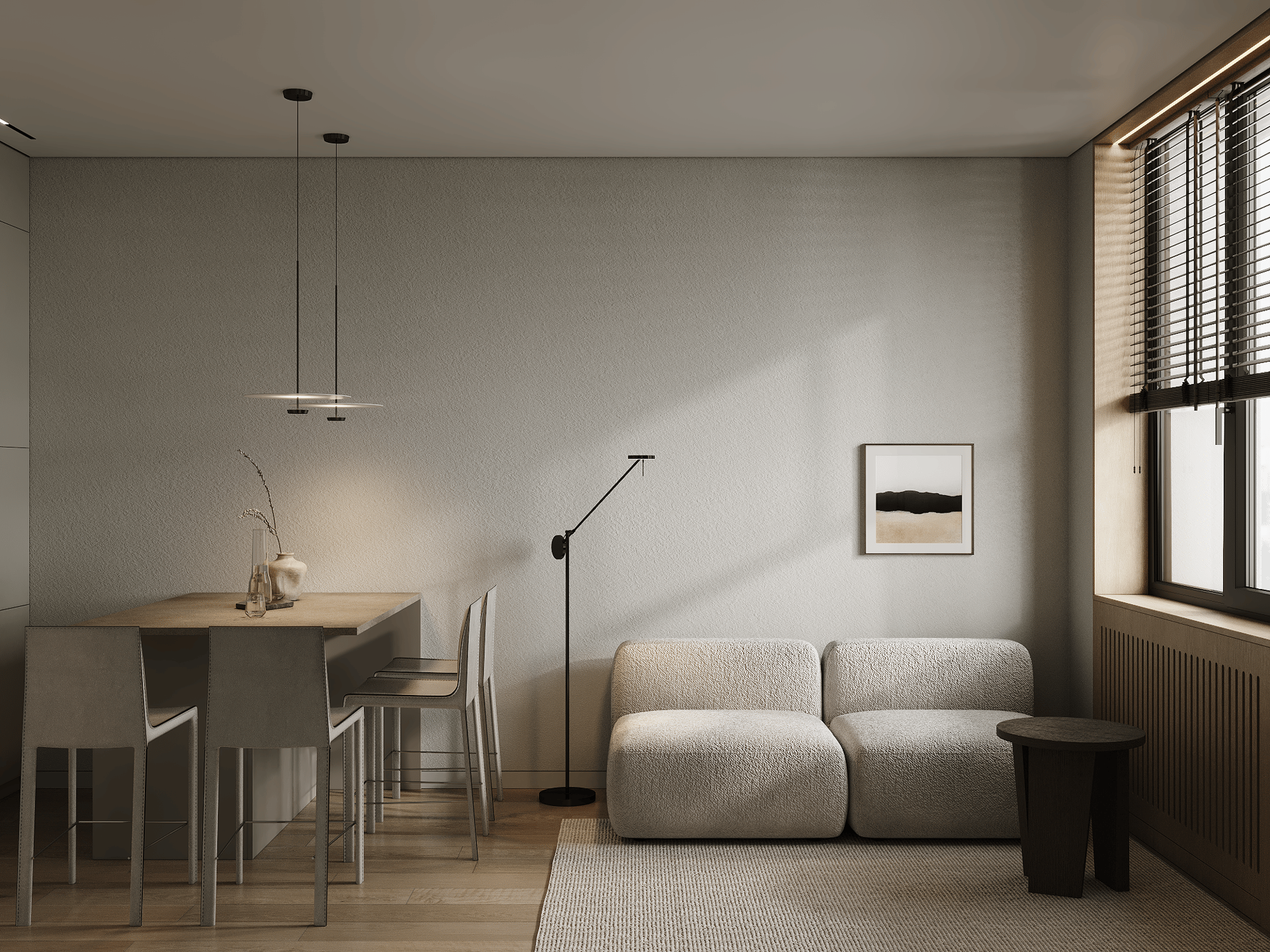 an abstract photo of a curved building with a blue sky in the background