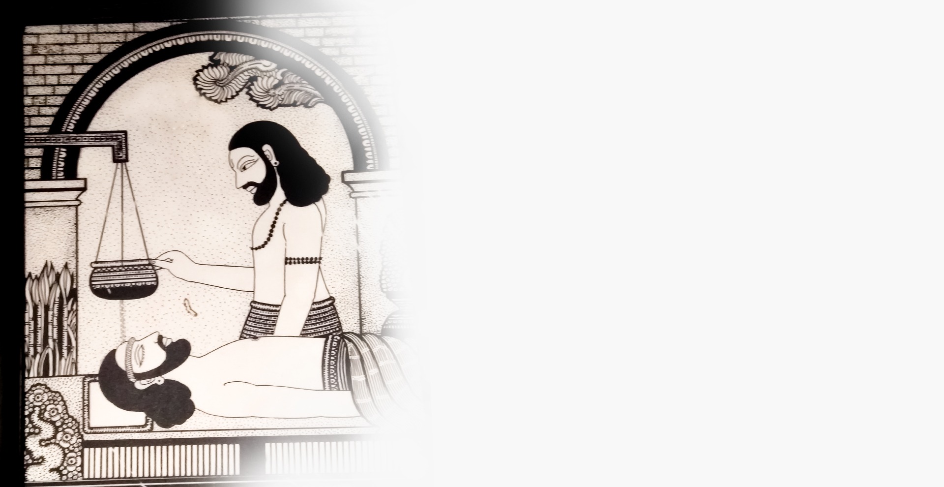 an abstract photo of a curved building with a blue sky in the background