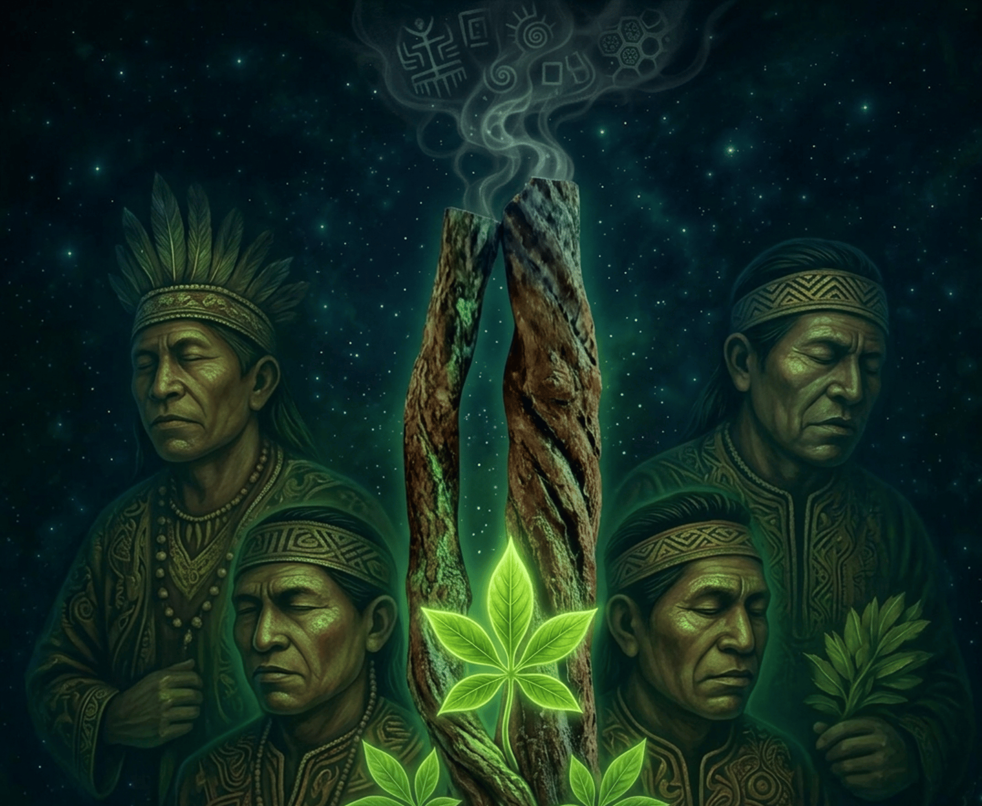 Ancestral ayahuasca ceremony at a spiritual retreat