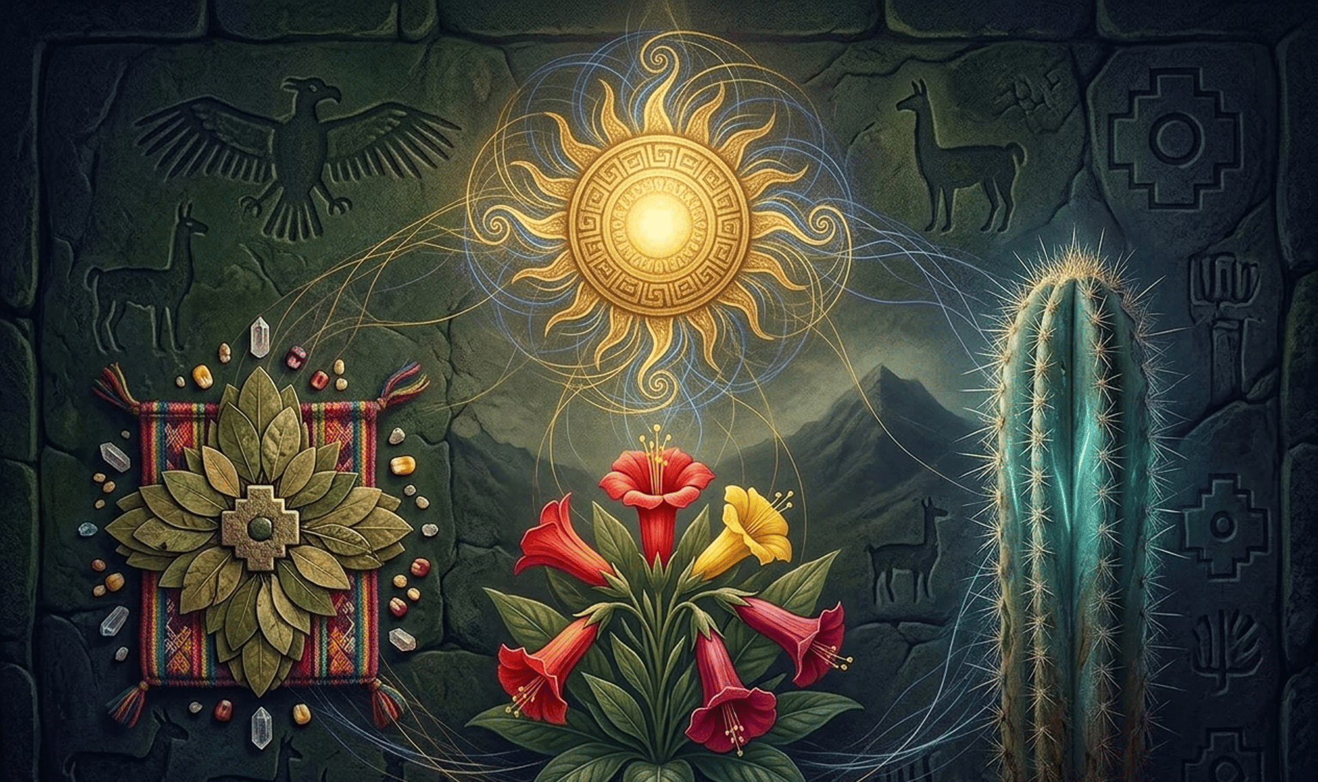 ancestral vision of huachuma Andean spiritual art