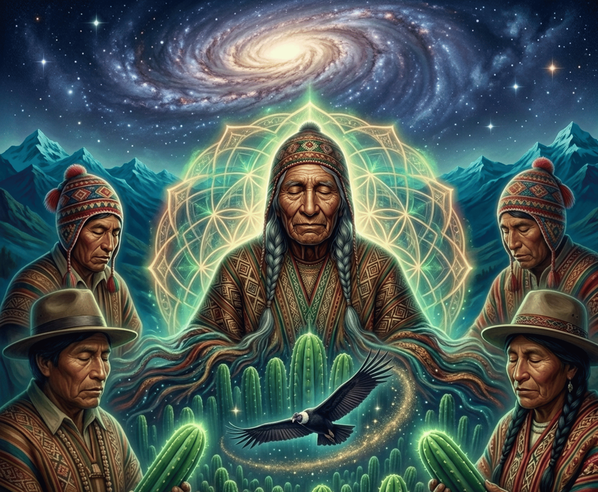 Visionary landscape inspired by huachuma ceremonies