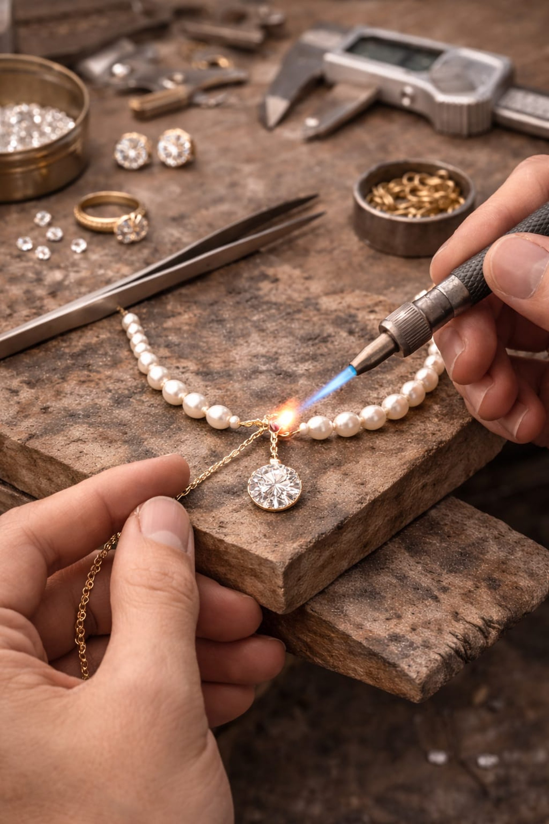 taller de joyeria moderna hecho a mano