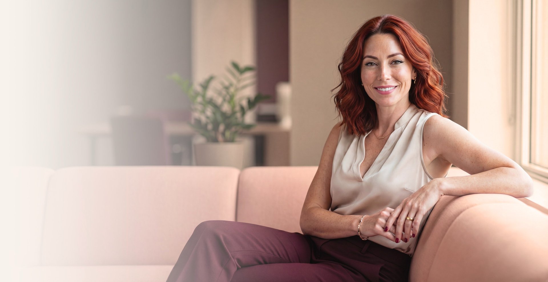 a person sitting on a couch holding a cell phone