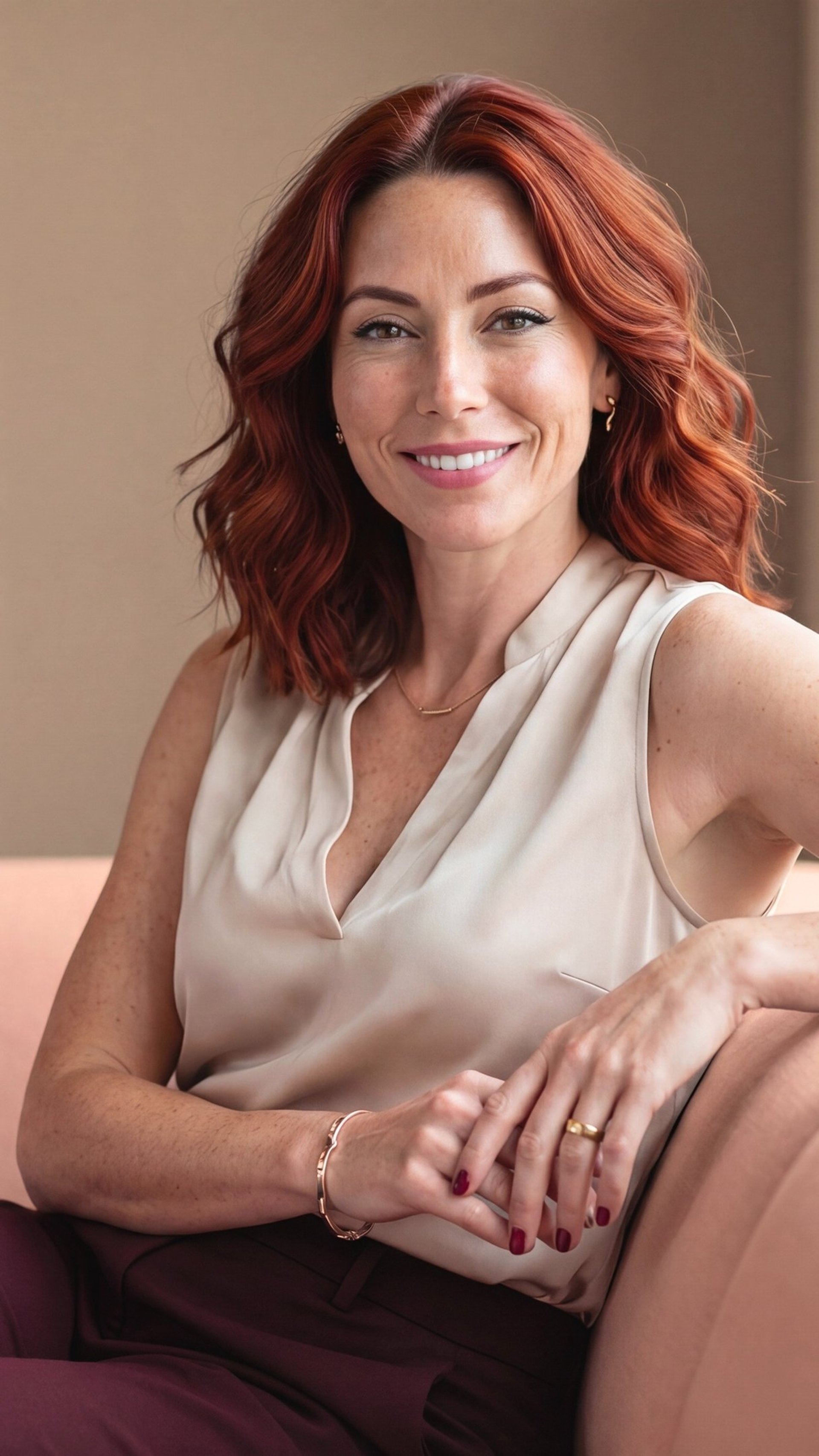 a person sitting on a couch holding a cell phone