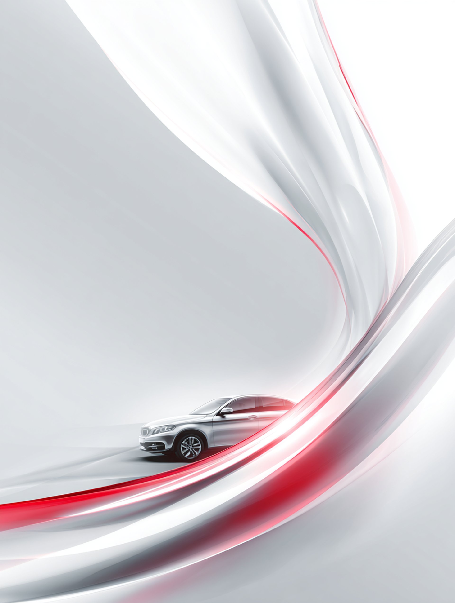 an abstract photo of a curved building with a blue sky in the background