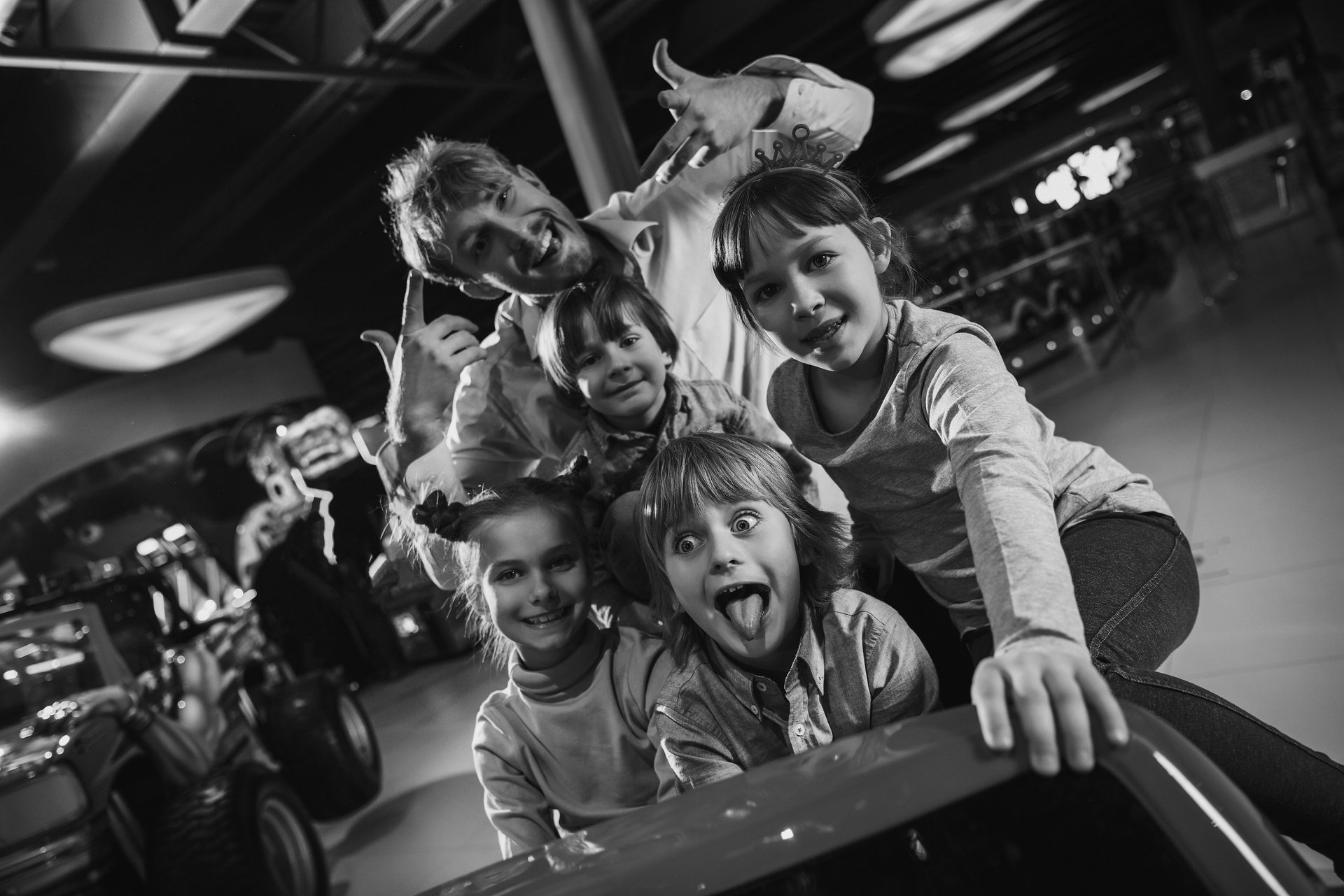an abstract photo of a curved building with a blue sky in the background