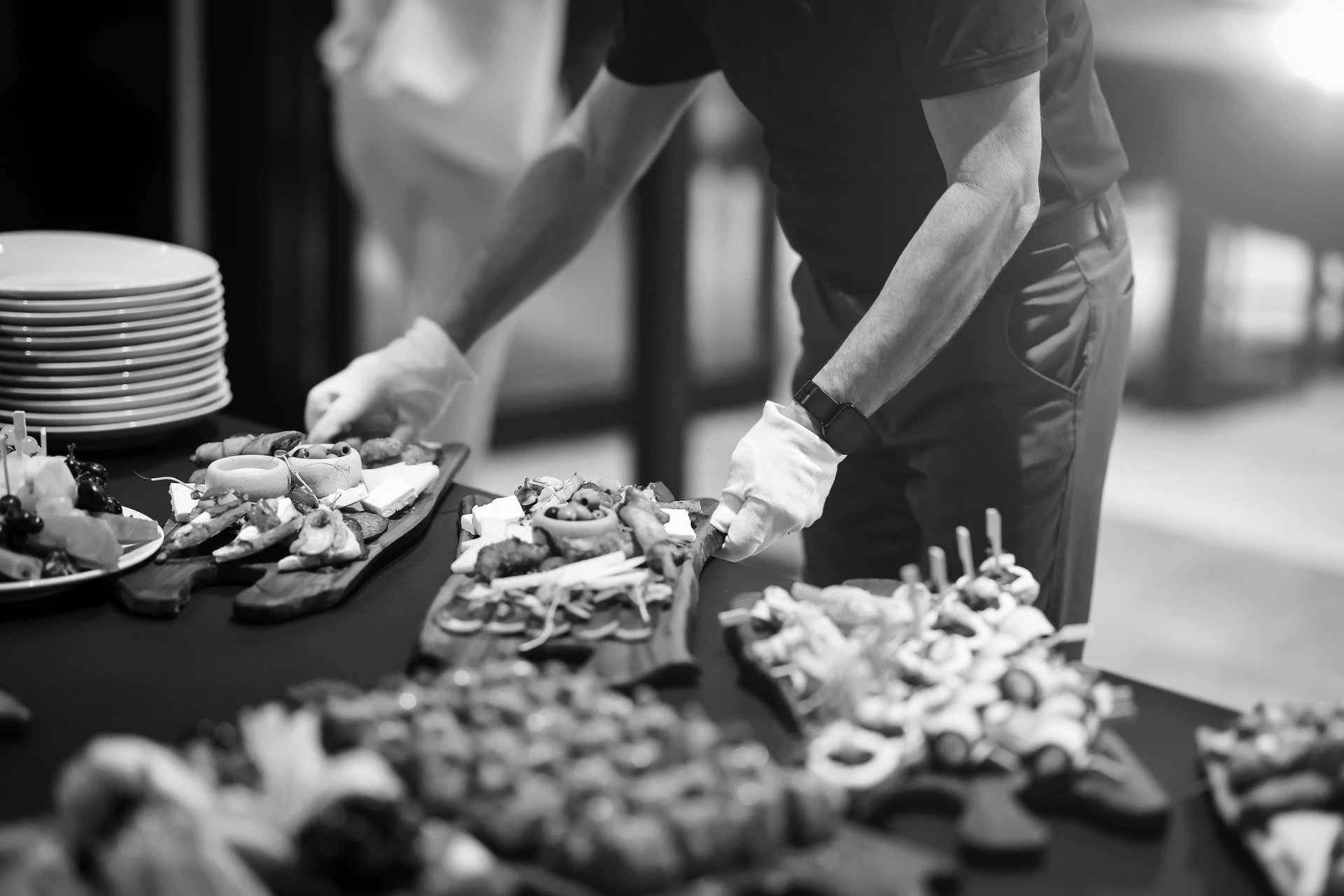 an abstract photo of a curved building with a blue sky in the background