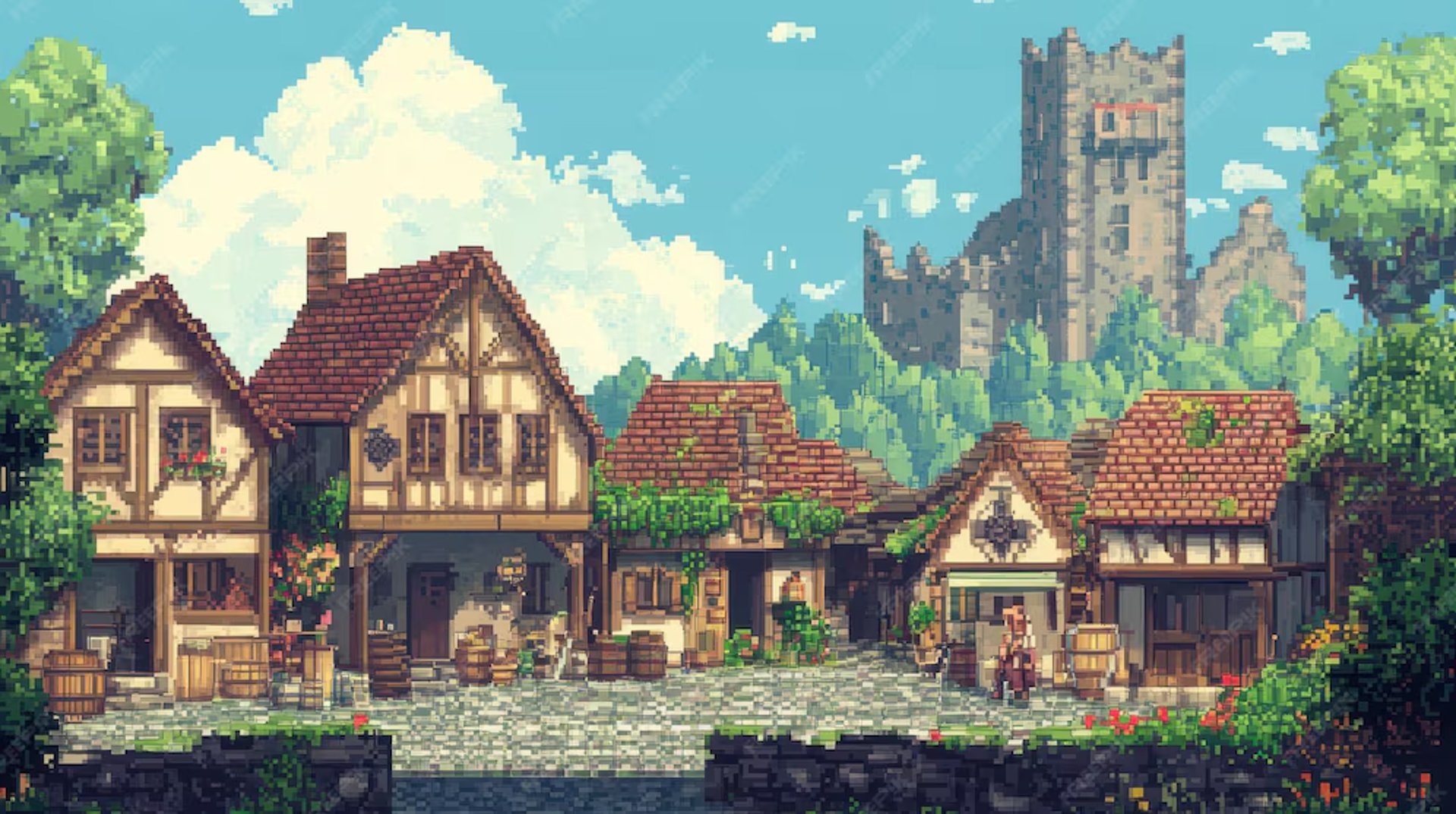 vilarejo pixelart geography domestic