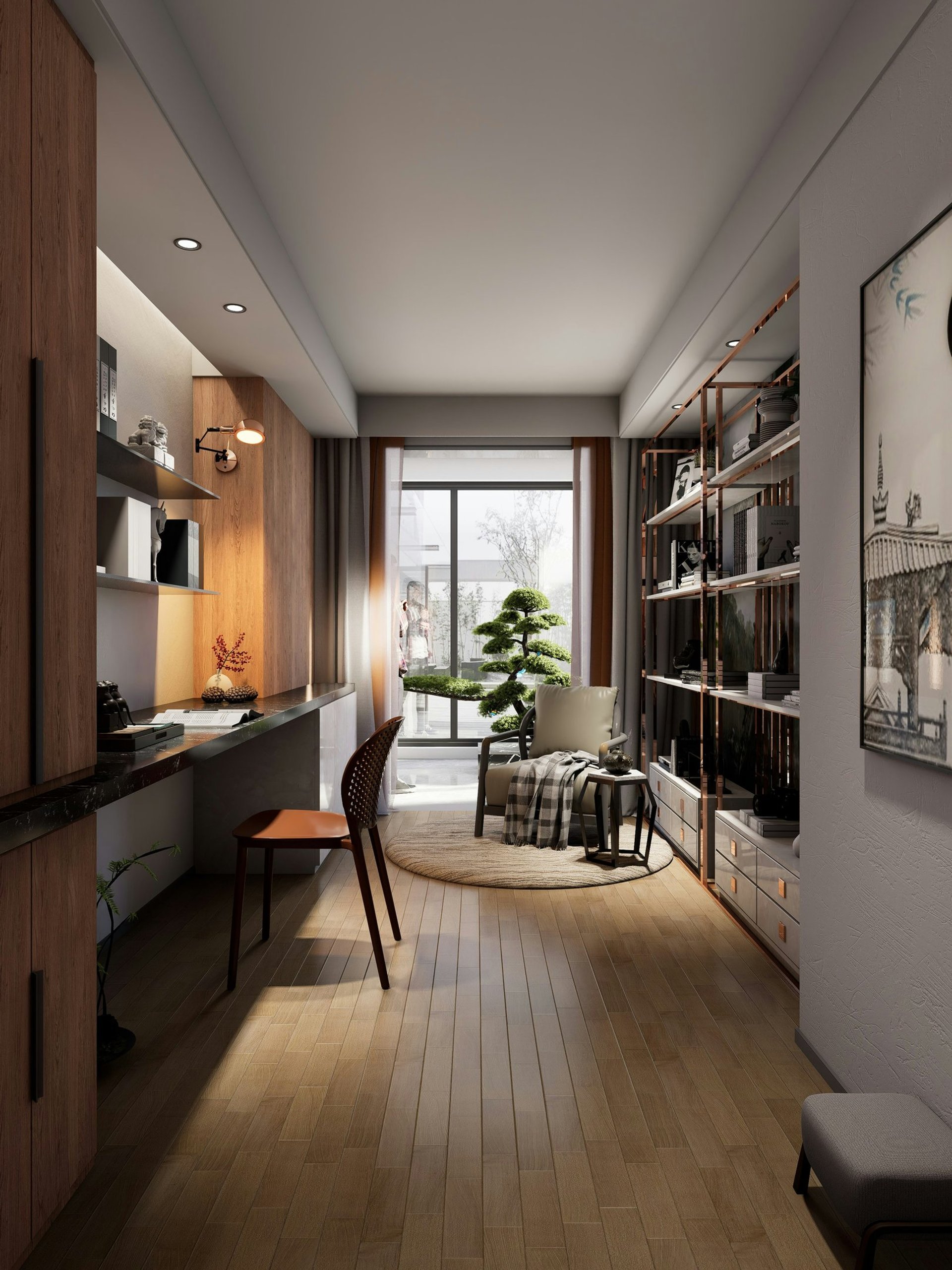 an aerial view of a city with a lake in the foreground