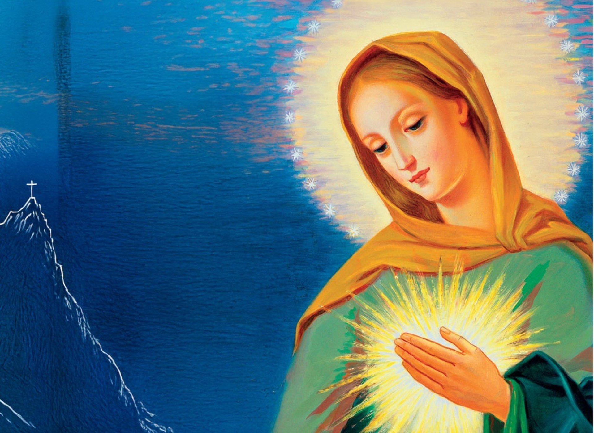 woman wearing red sweatshirt looking at top between trees near grass during daytime