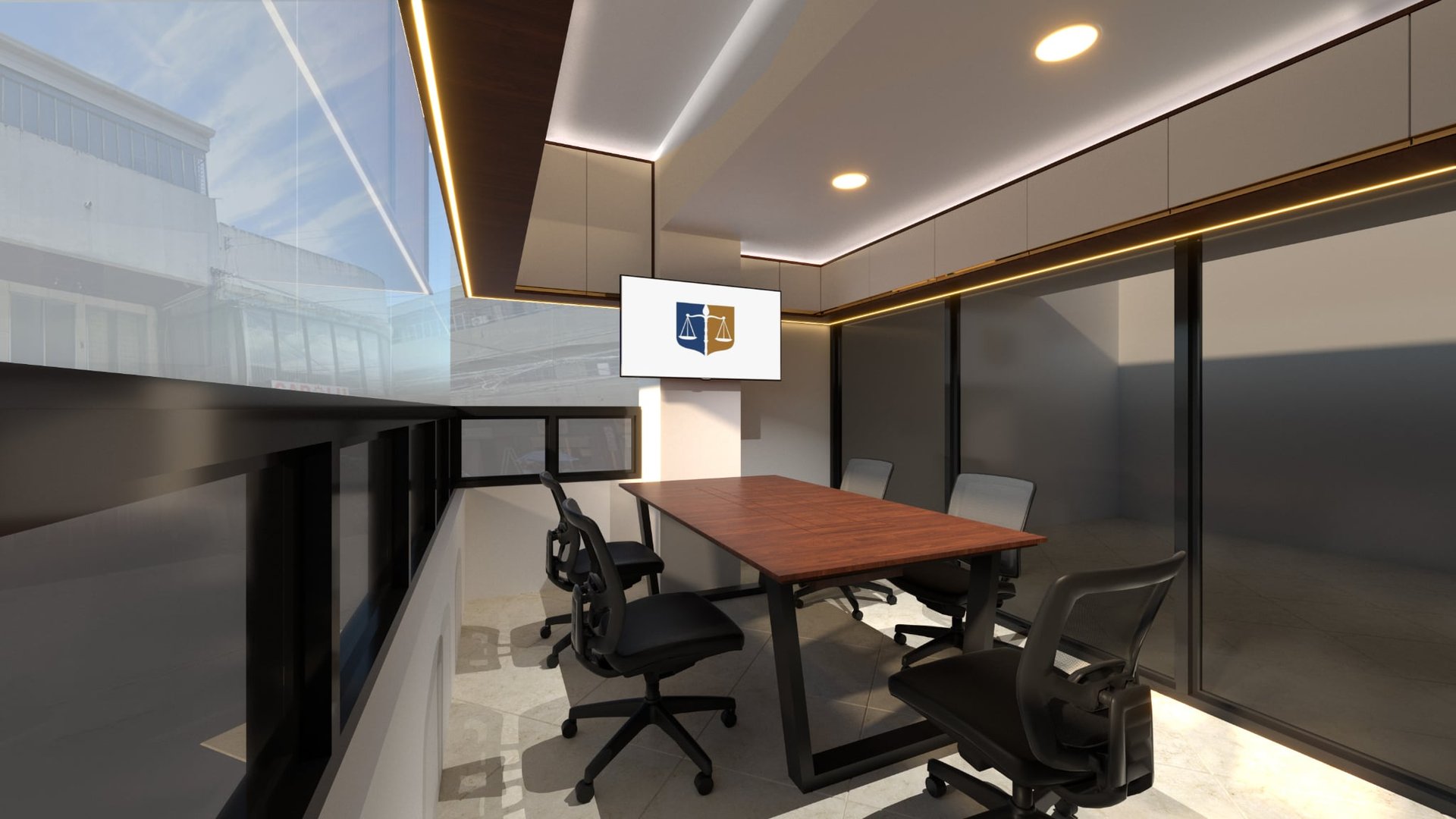 an abstract photo of a curved building with a blue sky in the background