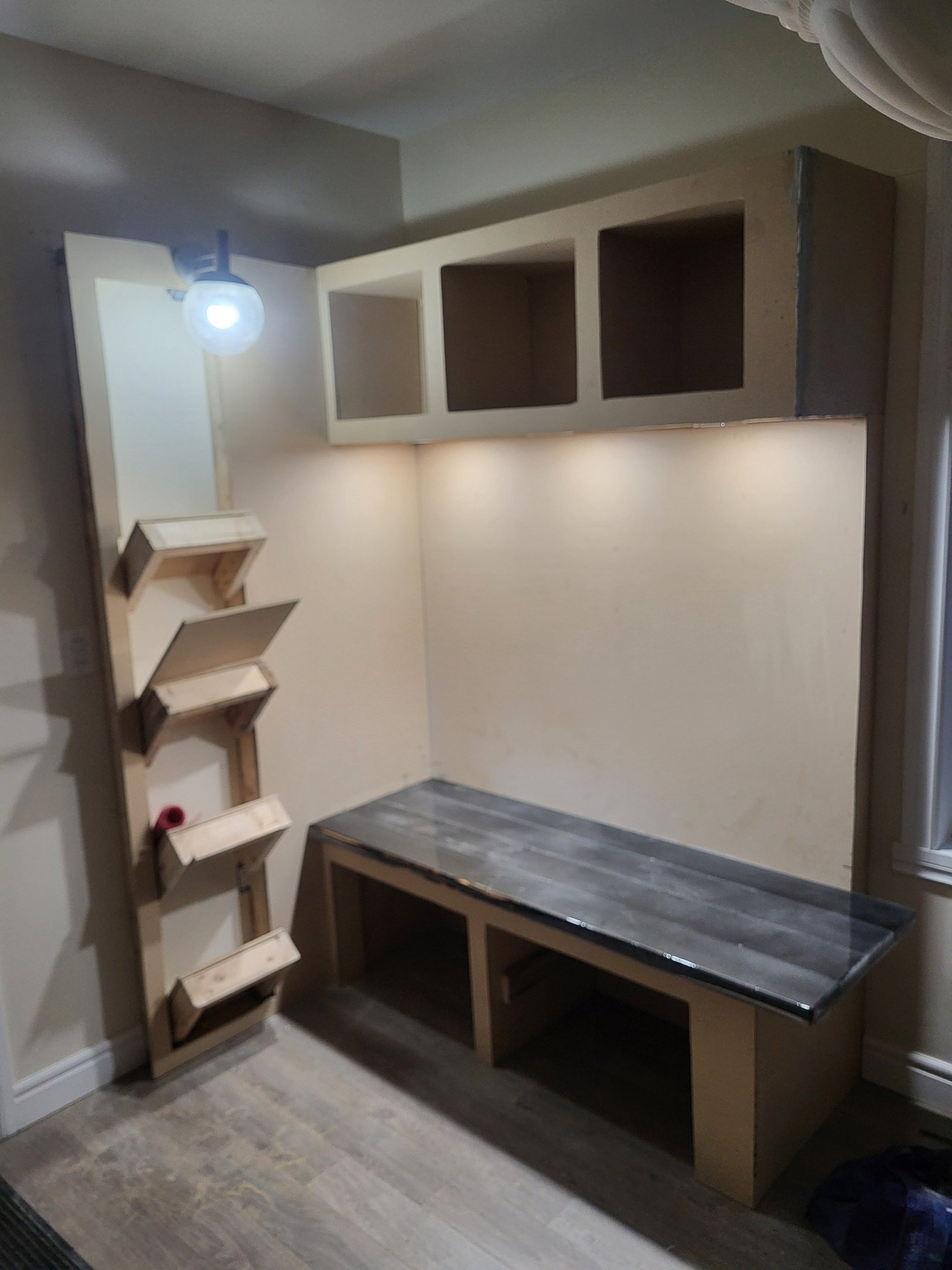 brown wooden kitchen cabinet