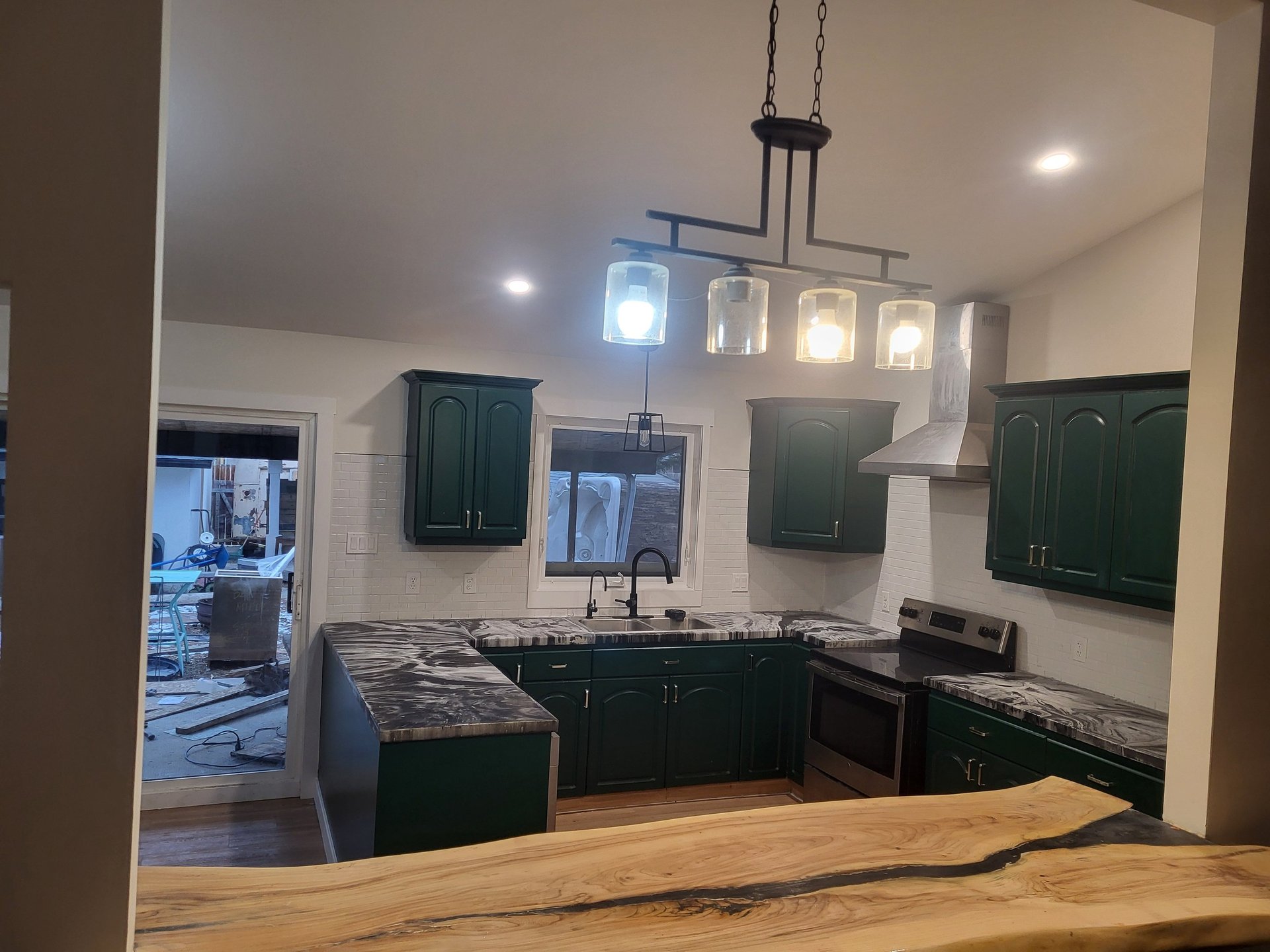 brown wooden kitchen cabinet