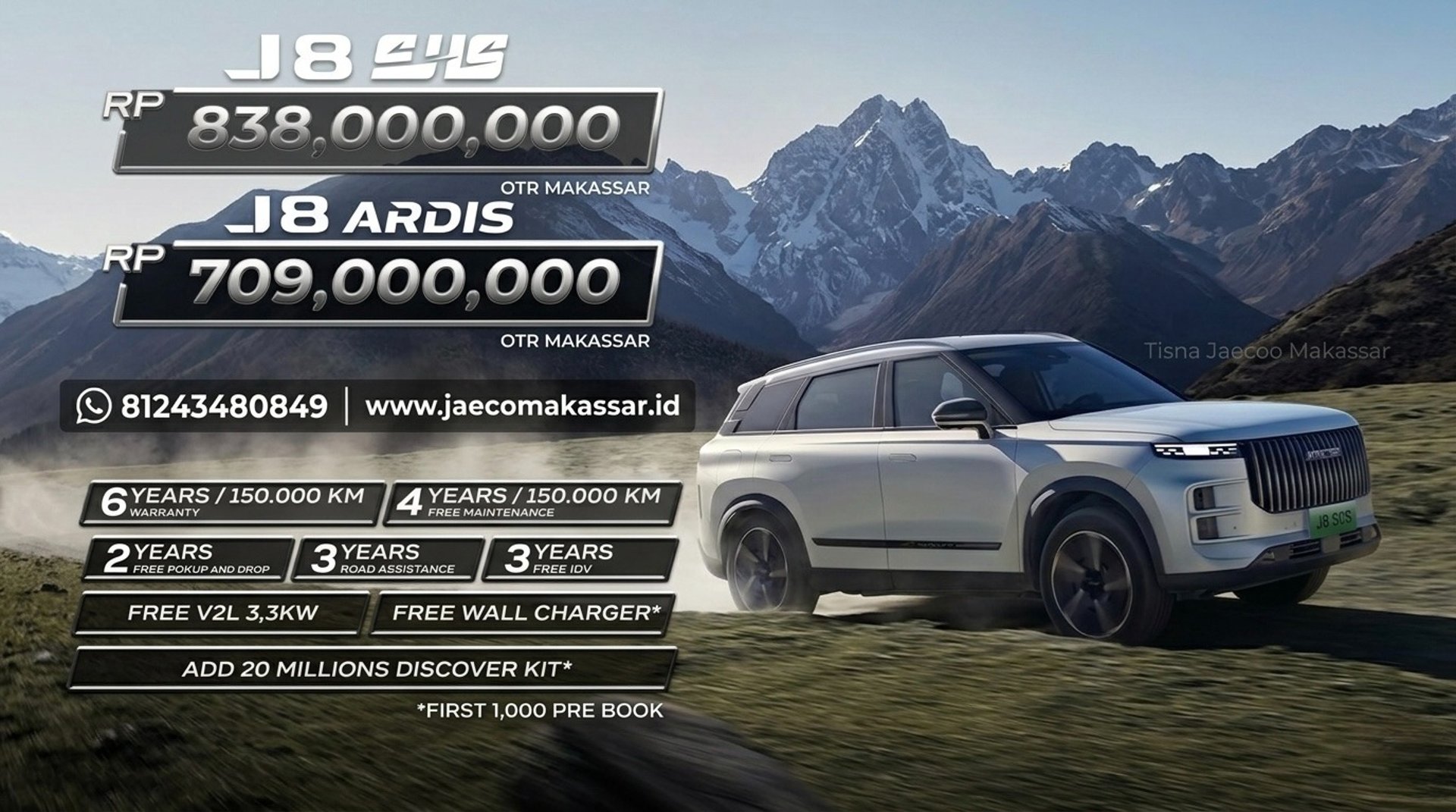 J8 EV Price Jaecoo Makassar OTR And Tisna Contact 81243480849 