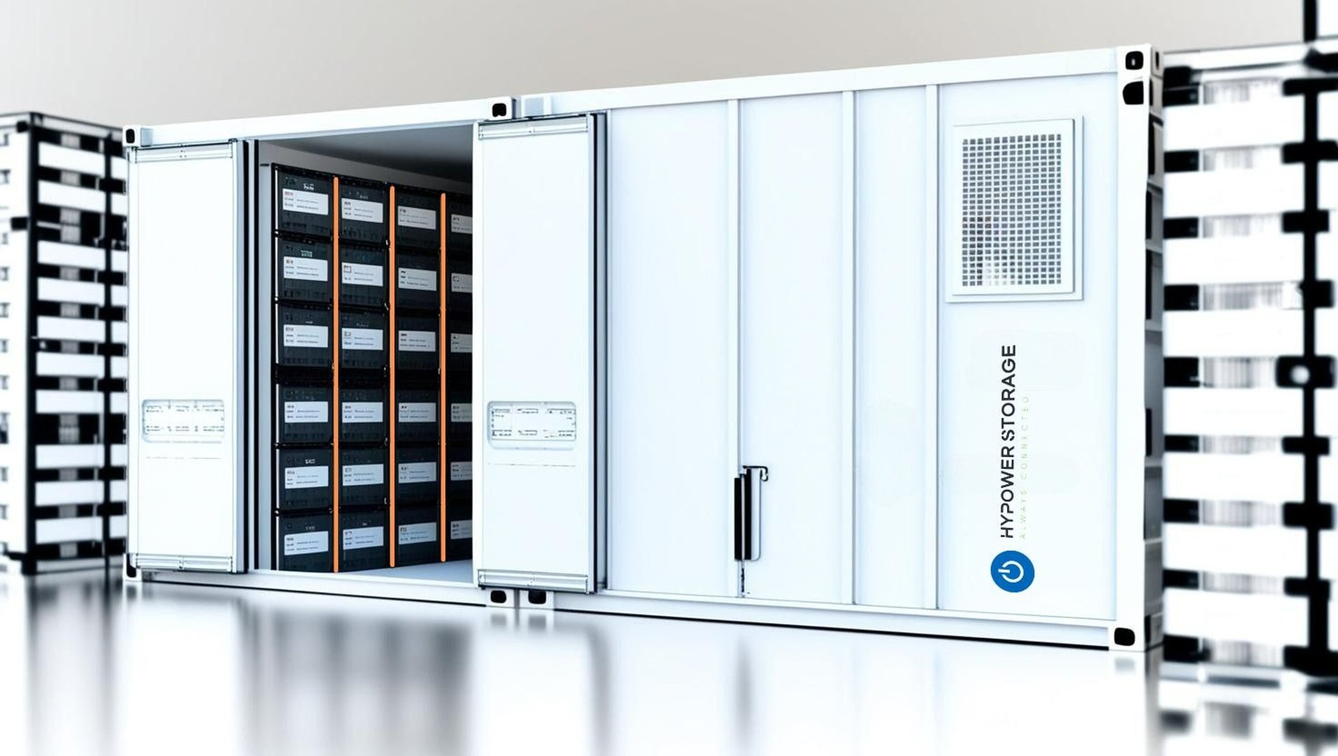 an abstract photo of a curved building with a blue sky in the background