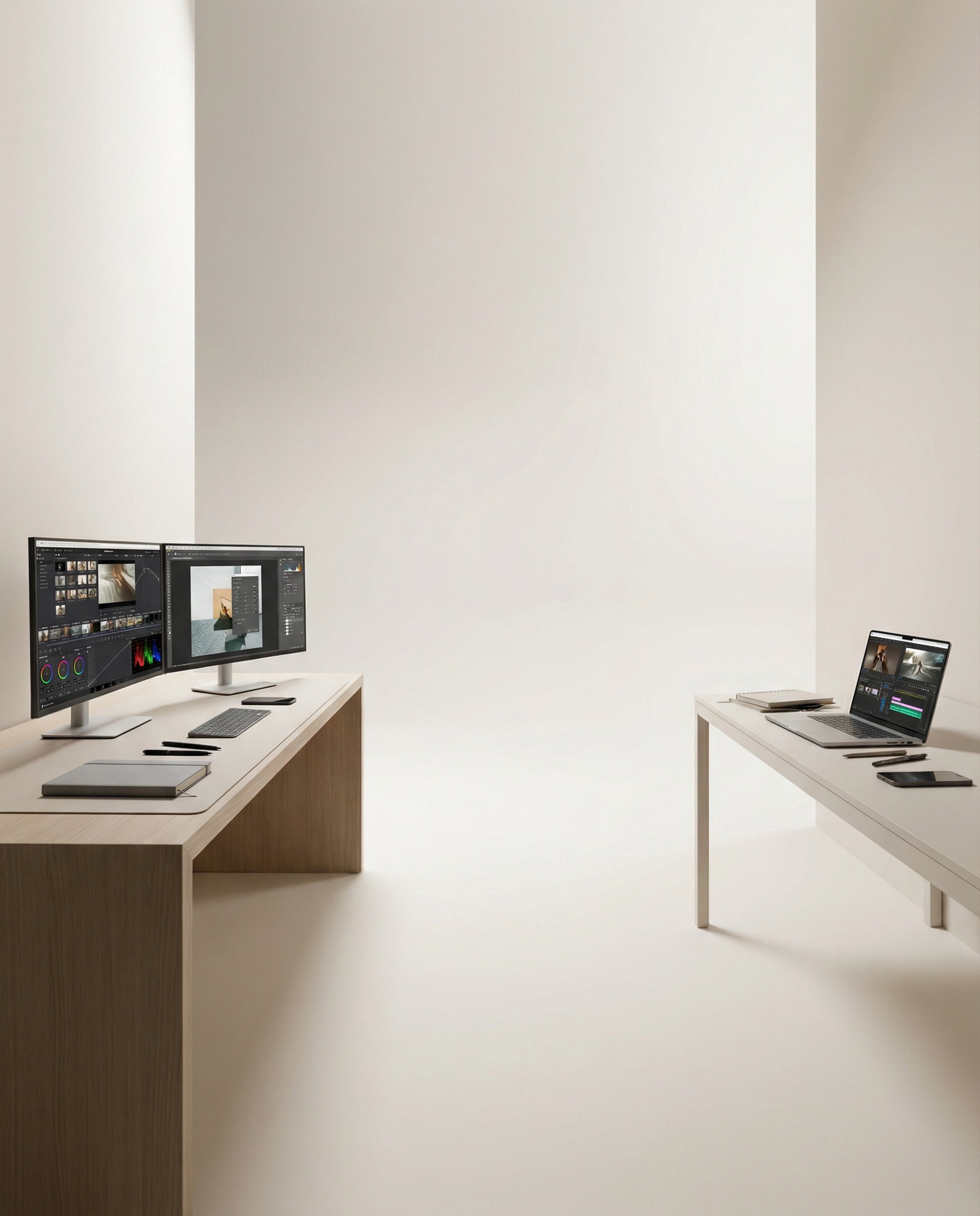 MacBook Pro on top of brown table