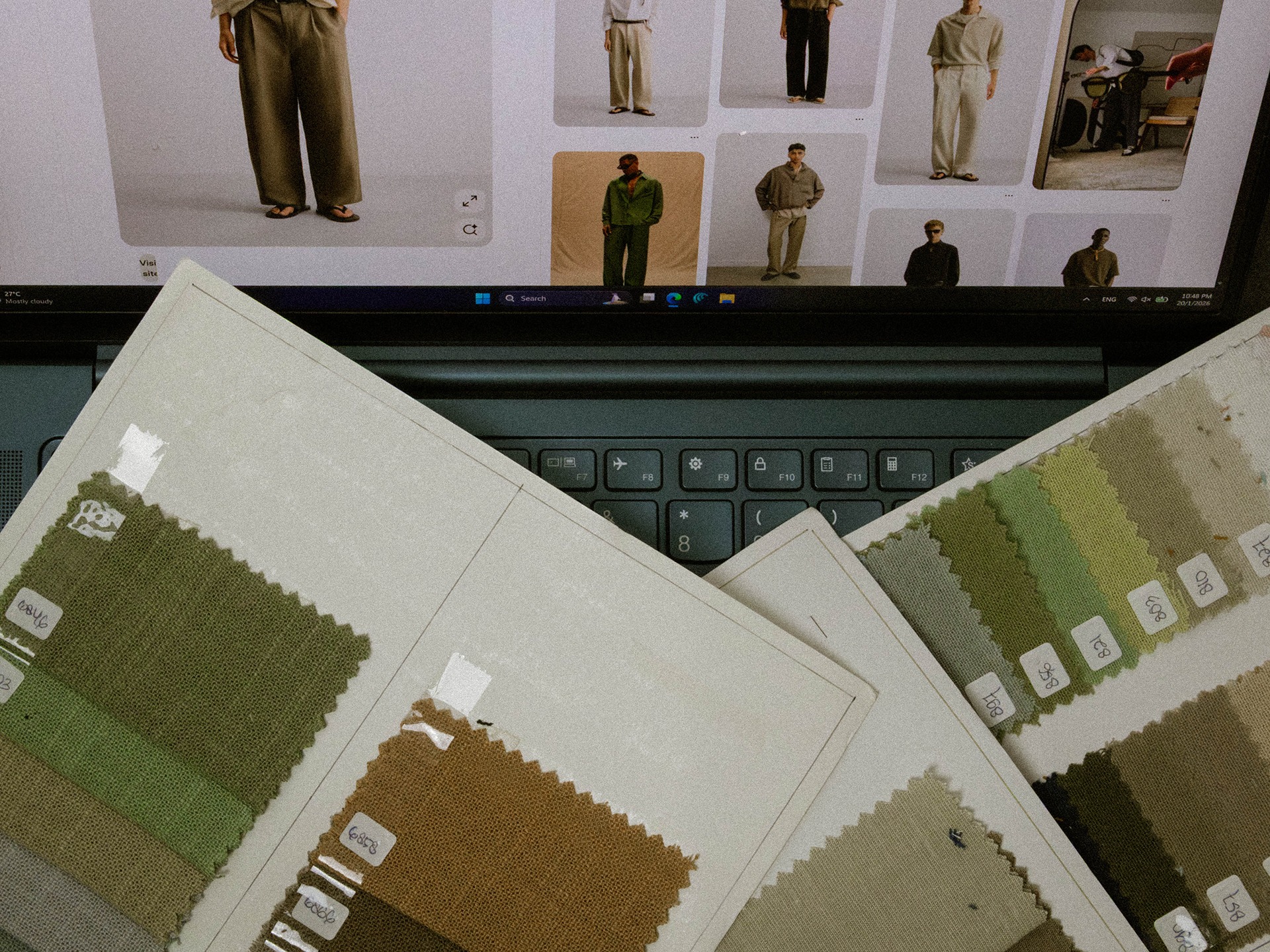 an abstract photo of a curved building with a blue sky in the background