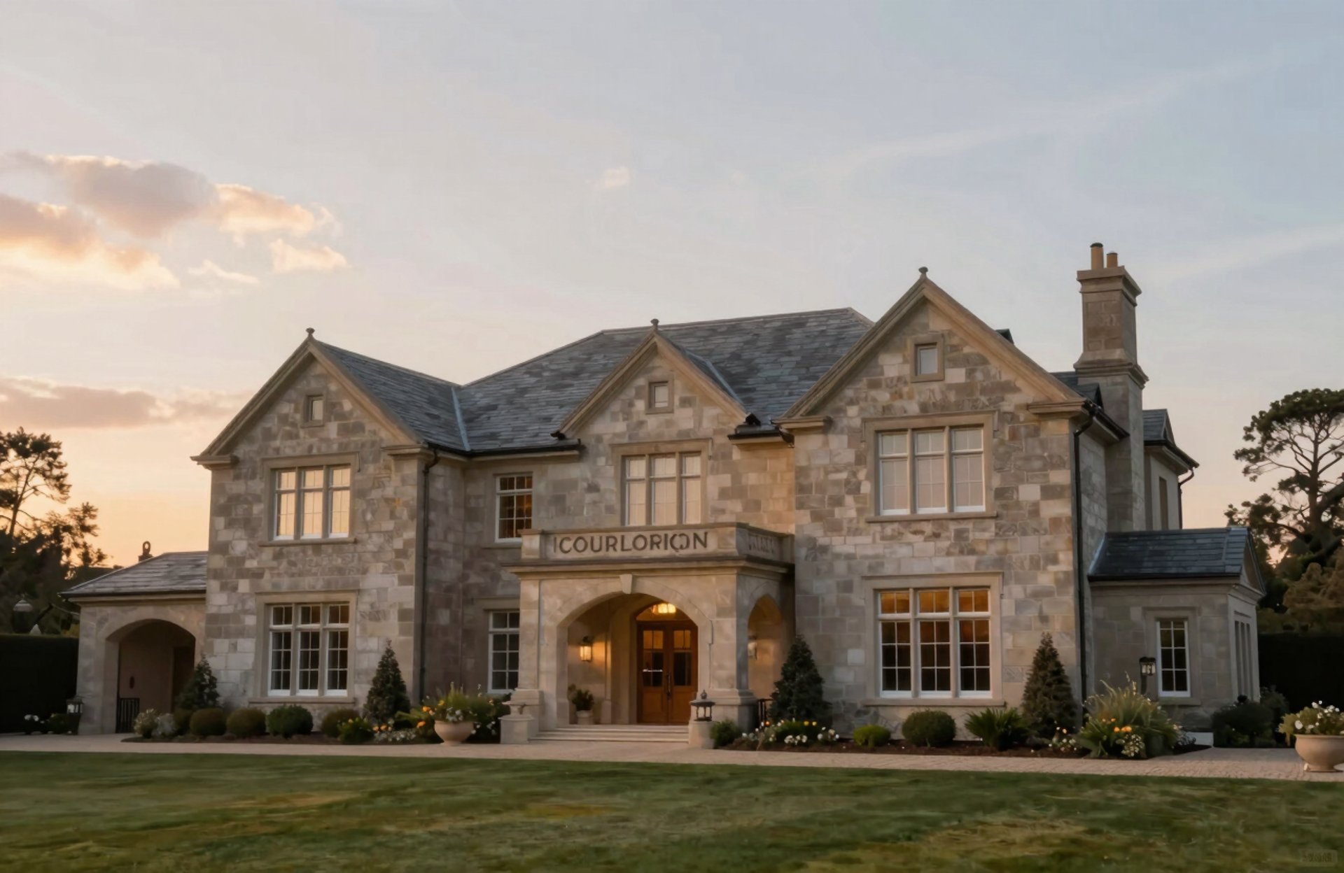brown wooden house with green grass field
