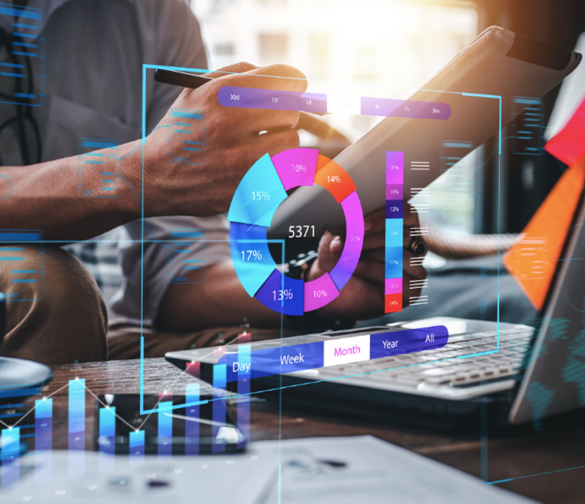 an abstract photo of a curved building with a blue sky in the background