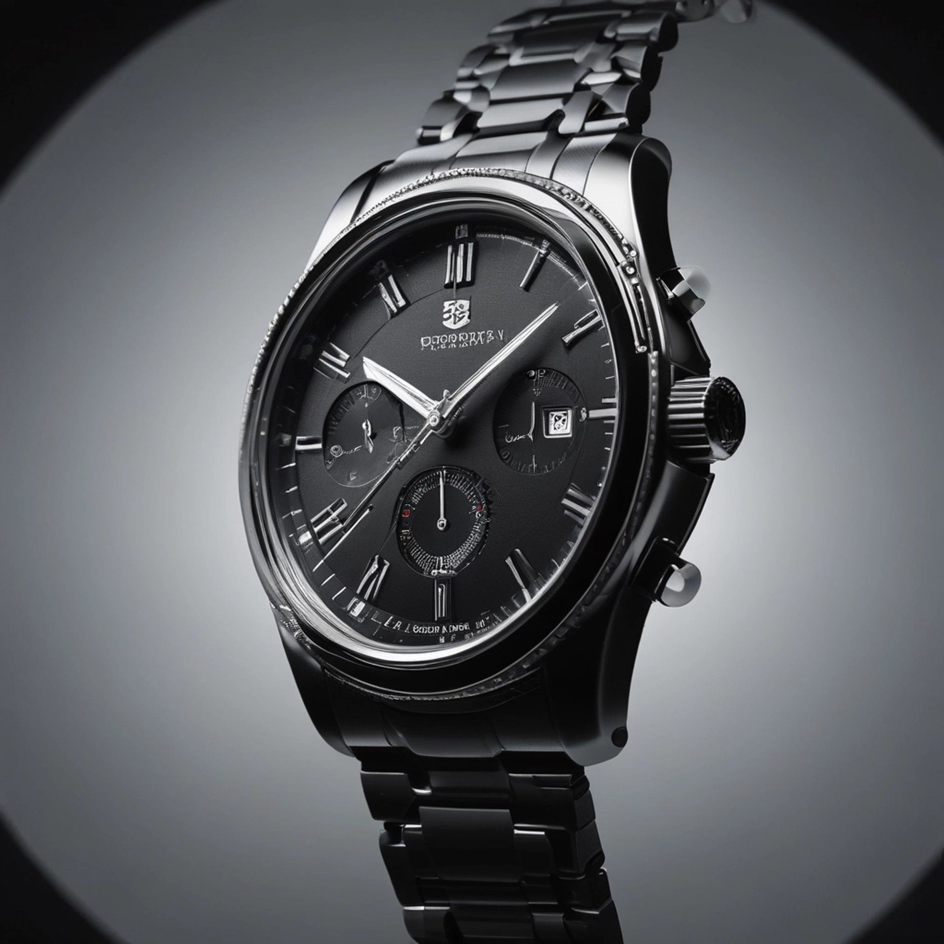 silver link bracelet round analog watch