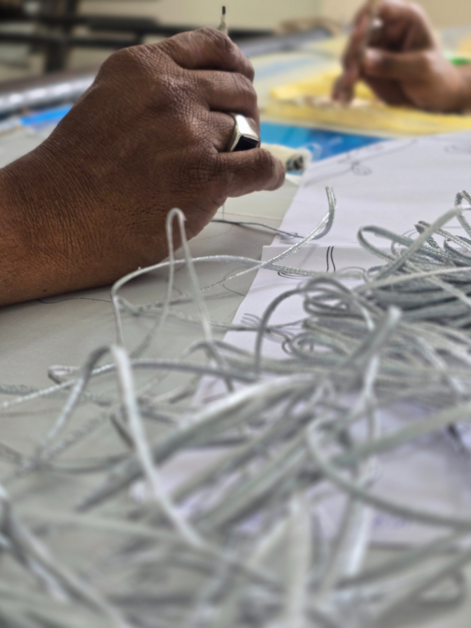 black blue and yellow textile