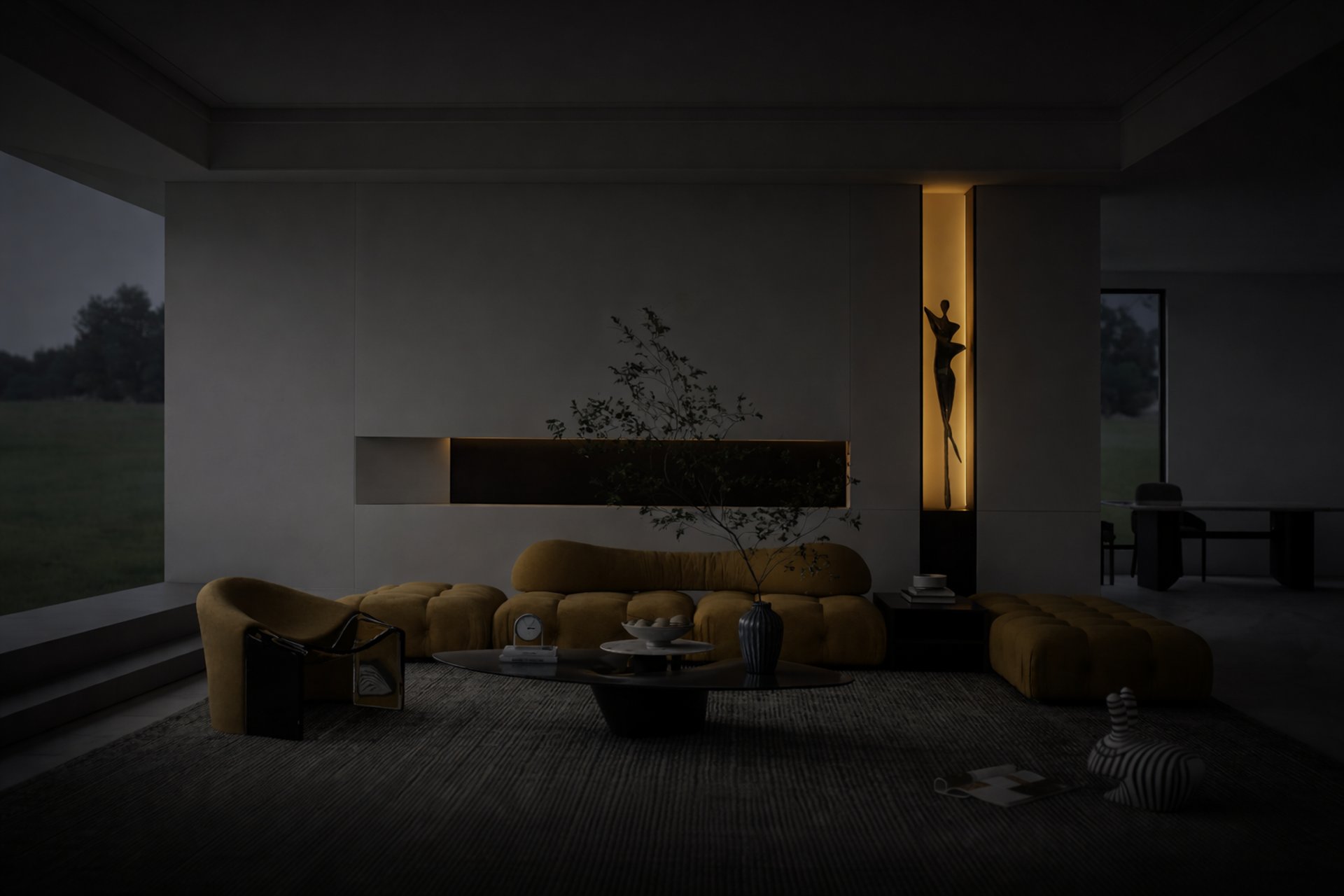 black and brown leather padded tub sofa