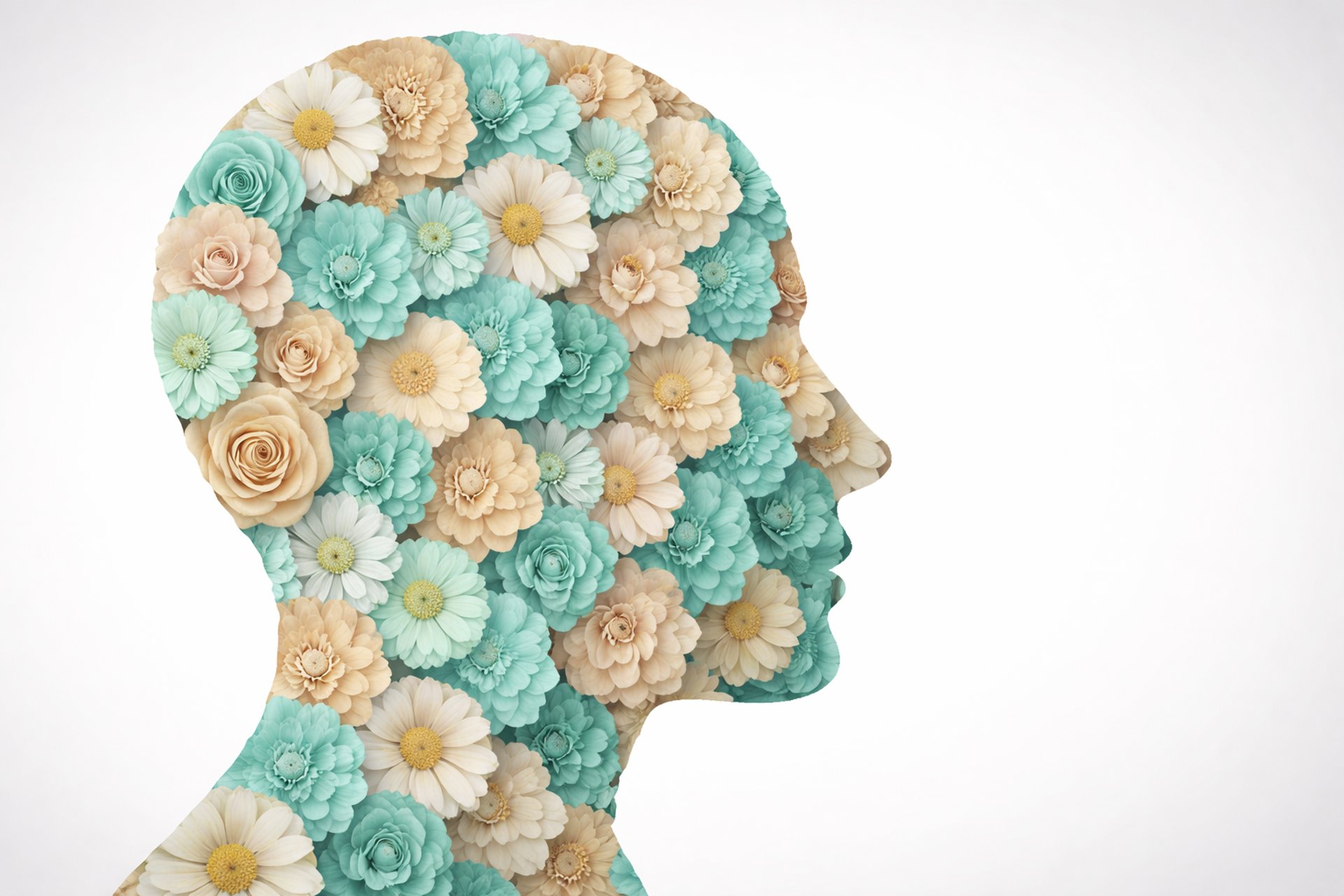 a person's head in a circle