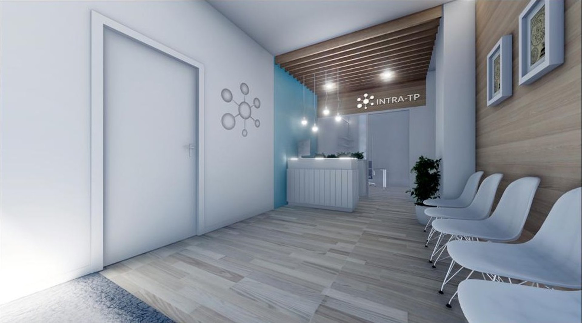 hallway between glass-panel doors