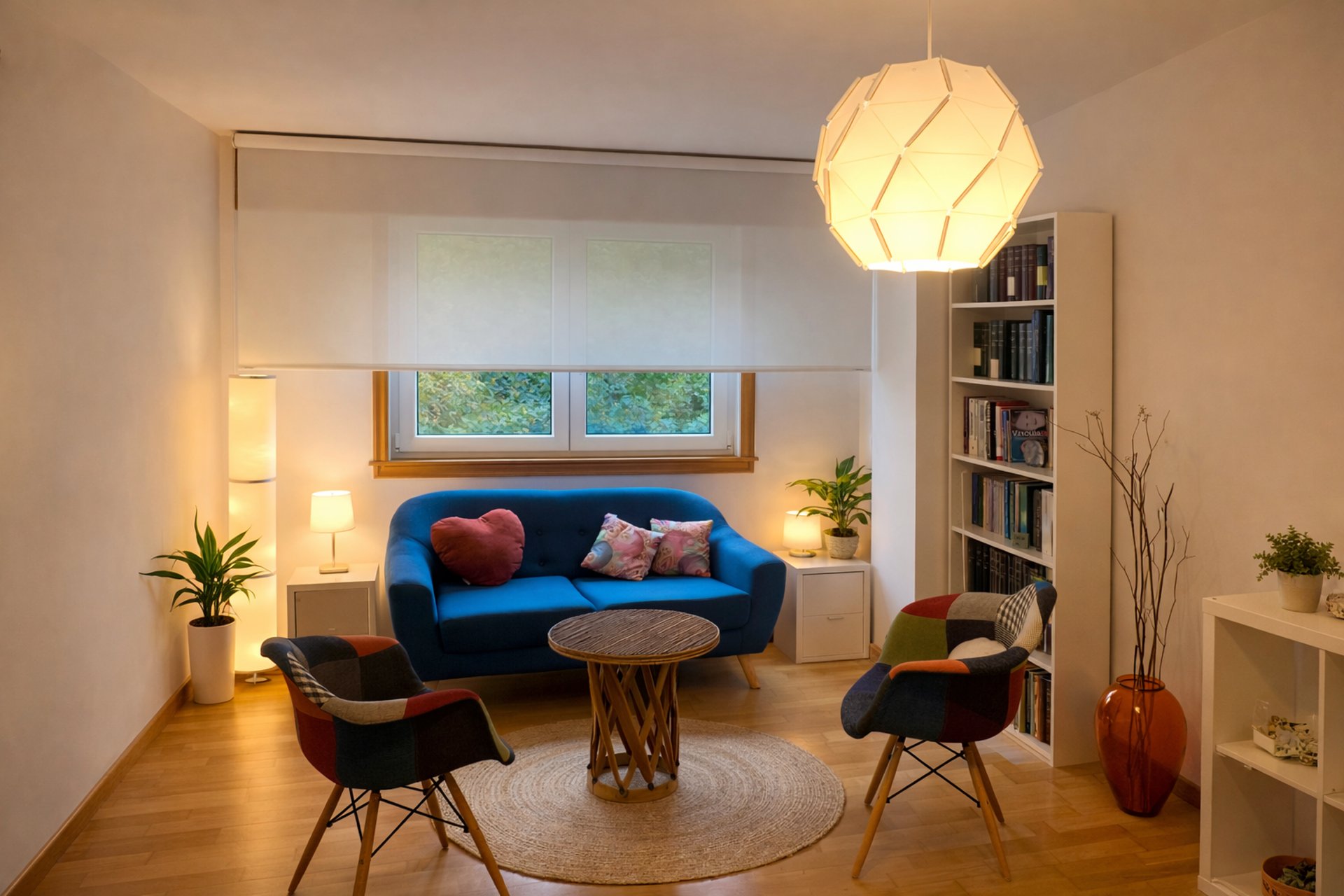 a dark blue background with lots of lines