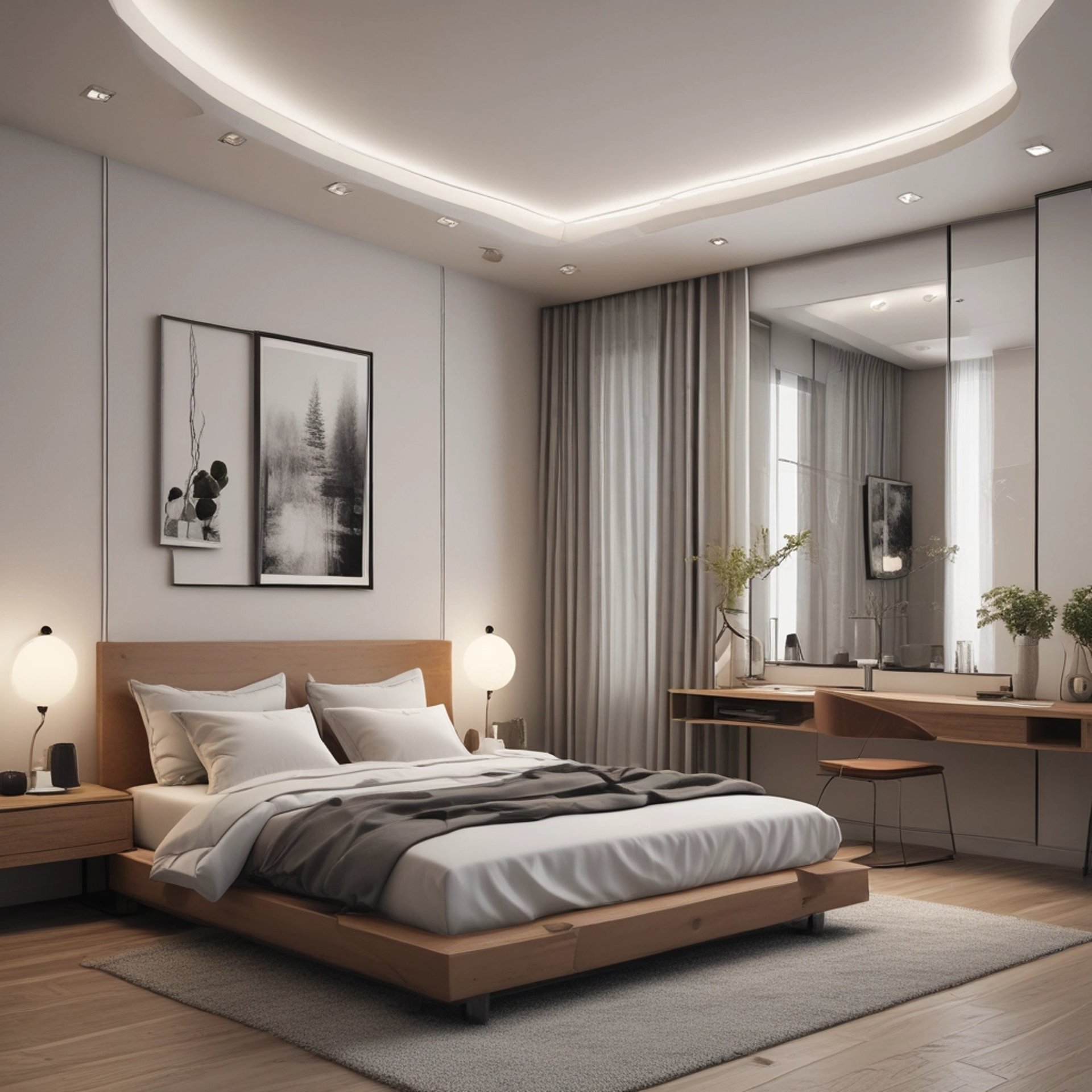 an abstract photo of a curved building with a blue sky in the background