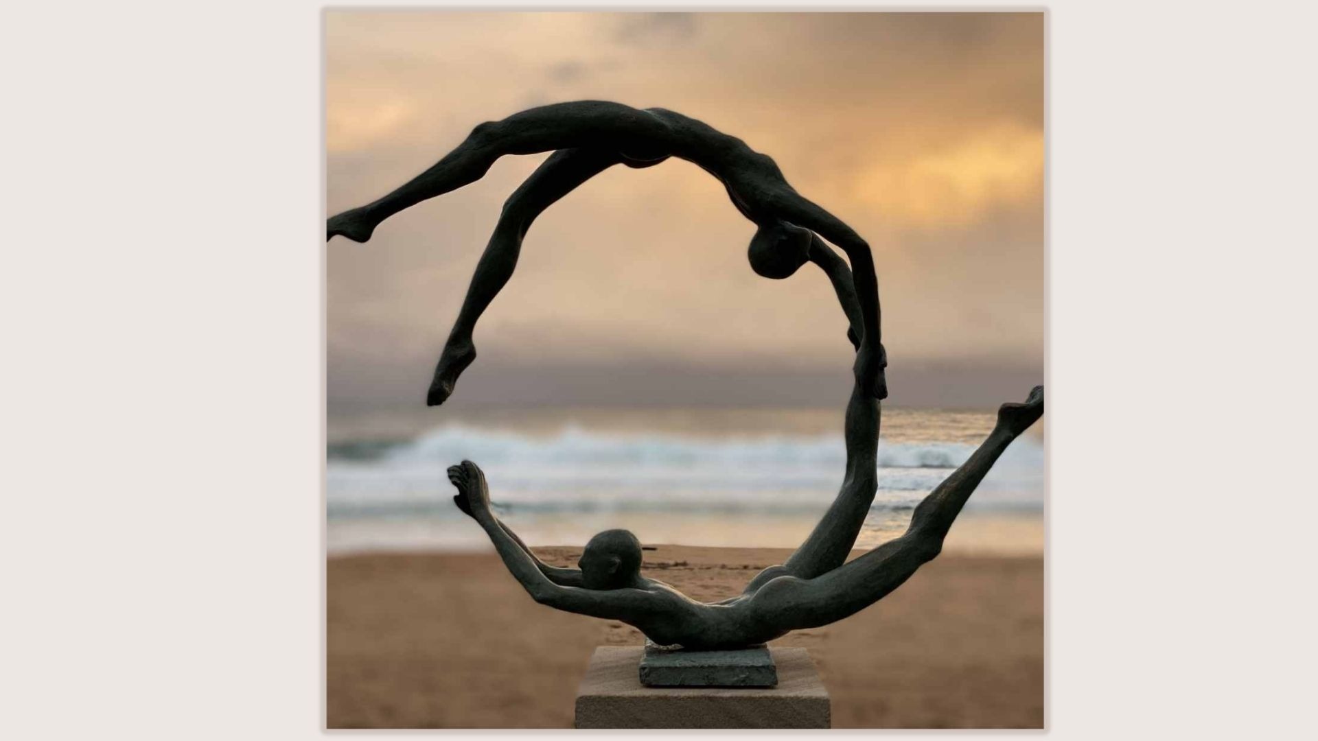 an abstract photo of a curved building with a blue sky in the background