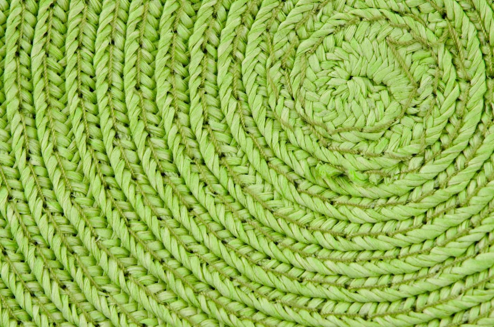 Fondo mantel de yute color verde hecho a mano