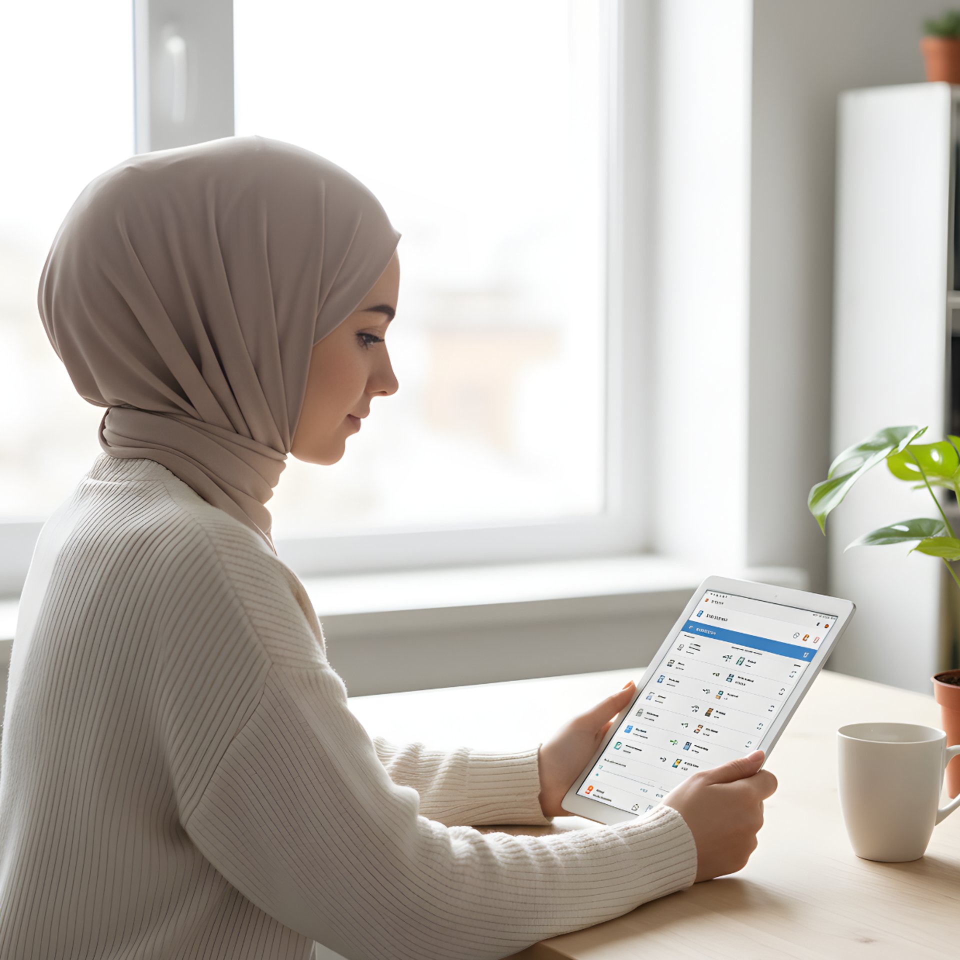Woman and child reading a book together.