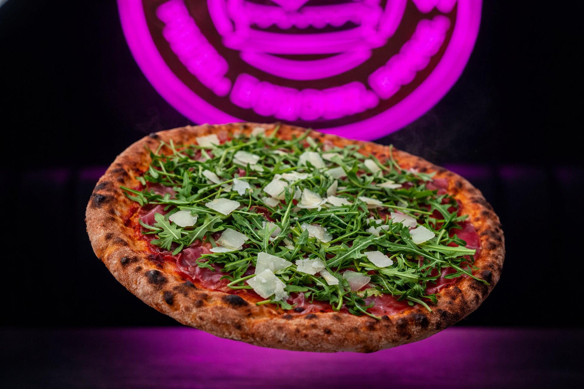 pizza on brown wooden table