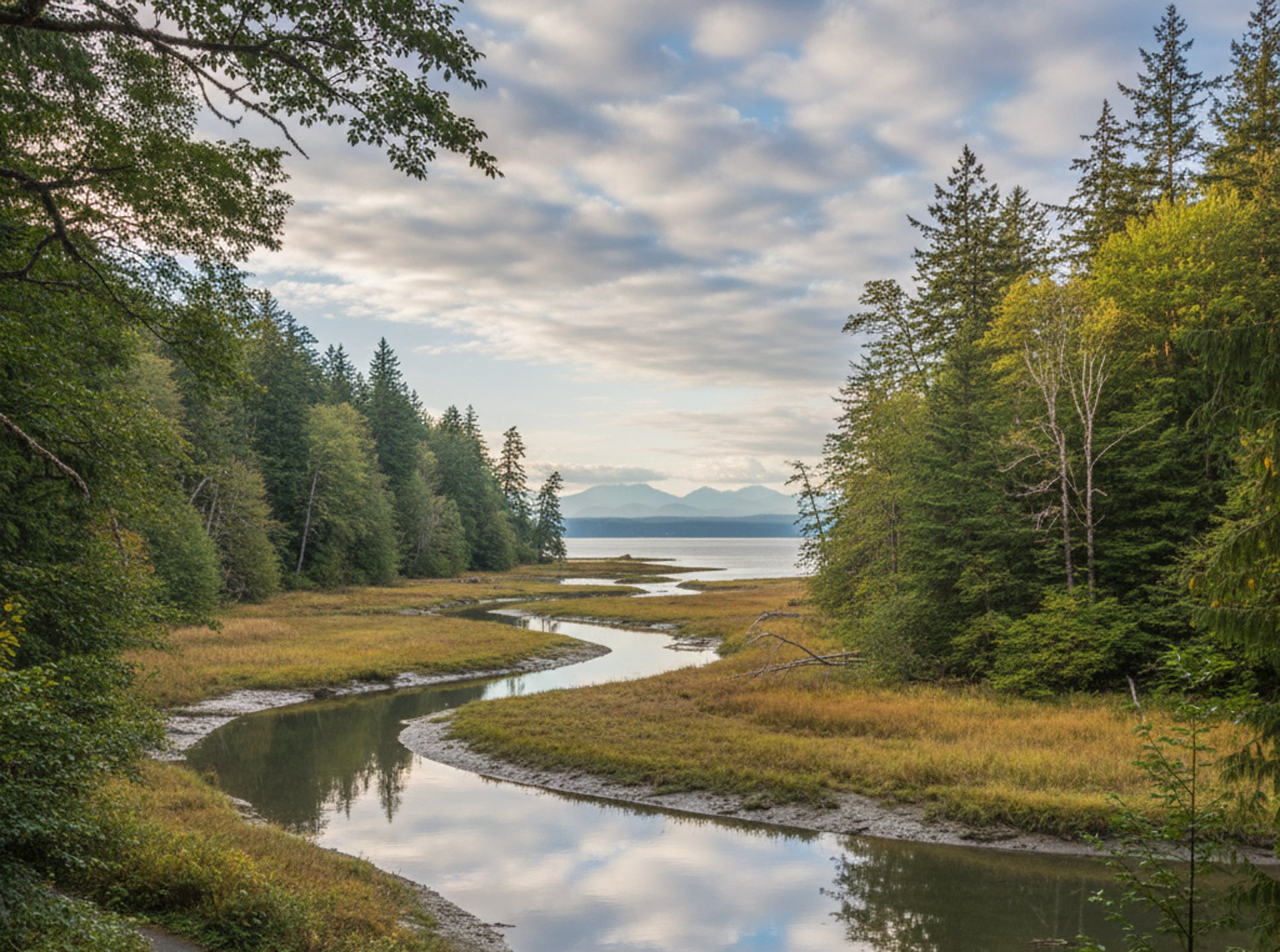 body of water with golden time